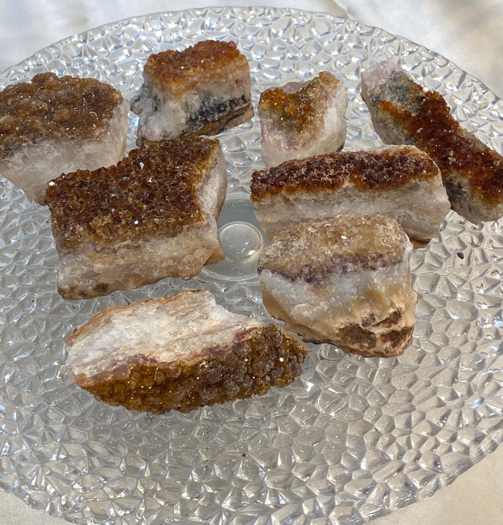 Citrine Crystal Gemstone Druse | Healing Lotus
