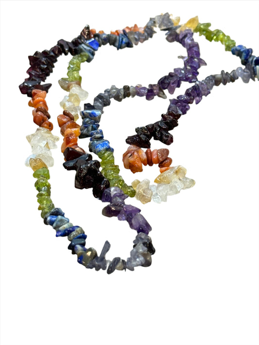 Chakra Gemstone Chip Necklace 1pc