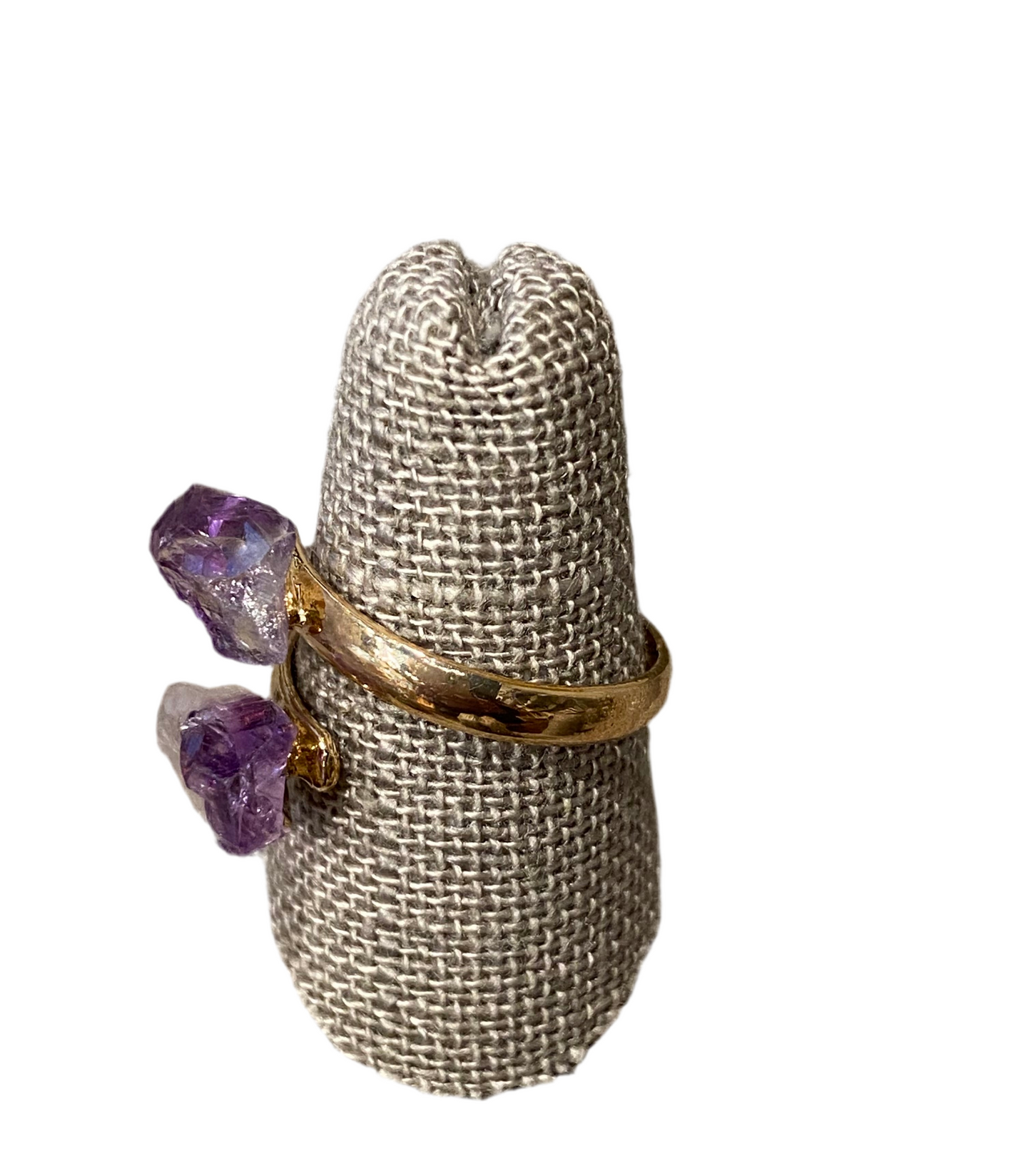 Amethyst Ring With Adjustable Gold Color Band