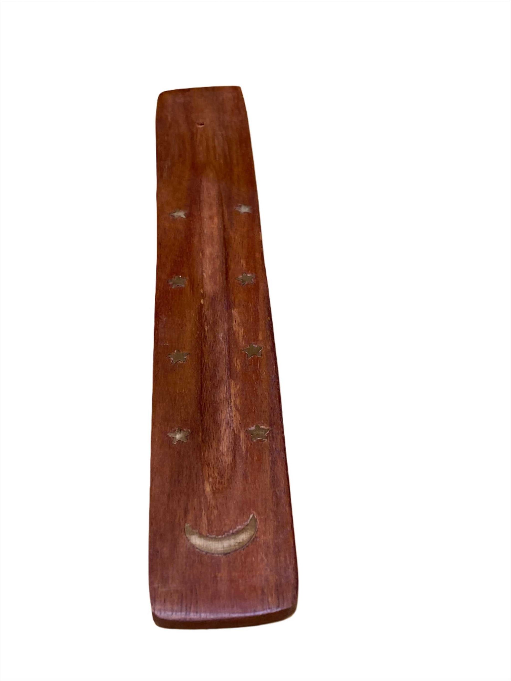 Wooden Ash Catcher incense Holder Crescent Moon