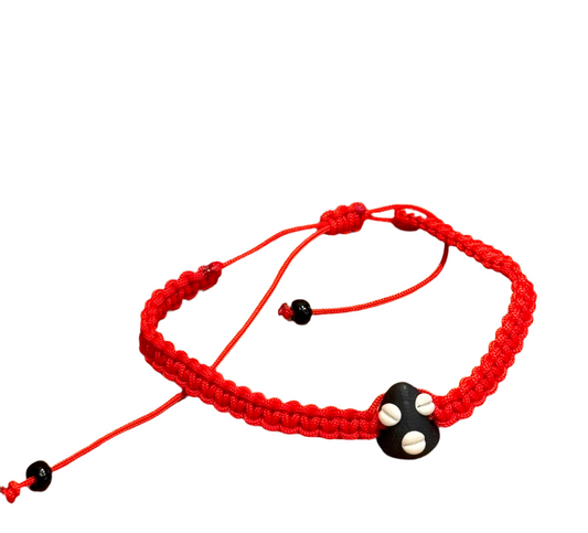 Orisha Yoruba Face Red String Bracelet