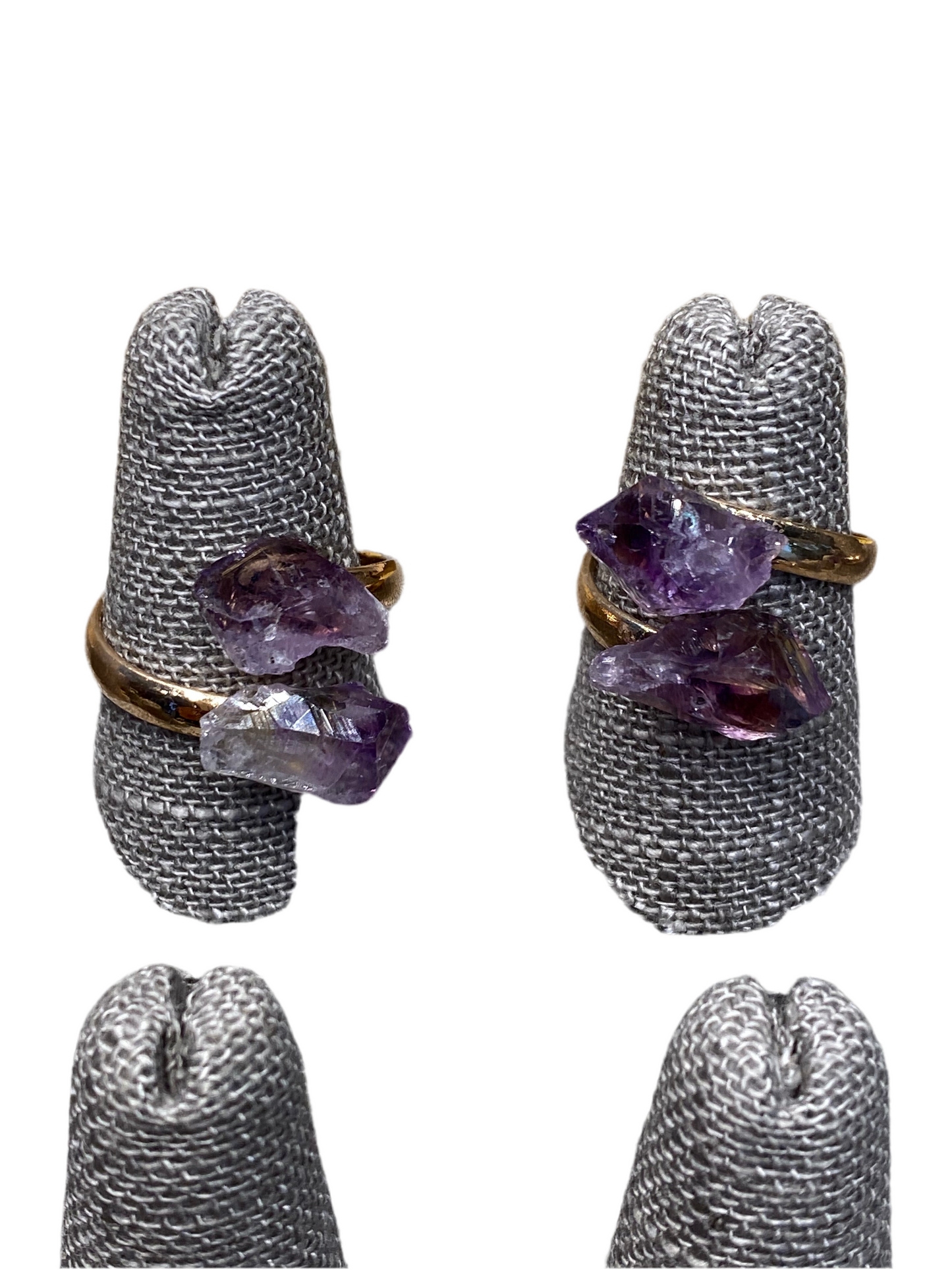 Amethyst Ring With Adjustable Gold Color Band