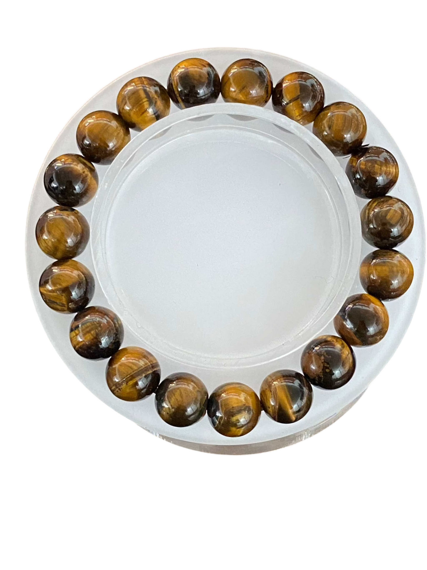 Natural Tigers Eye Gemstone Round Beaded Bracelet