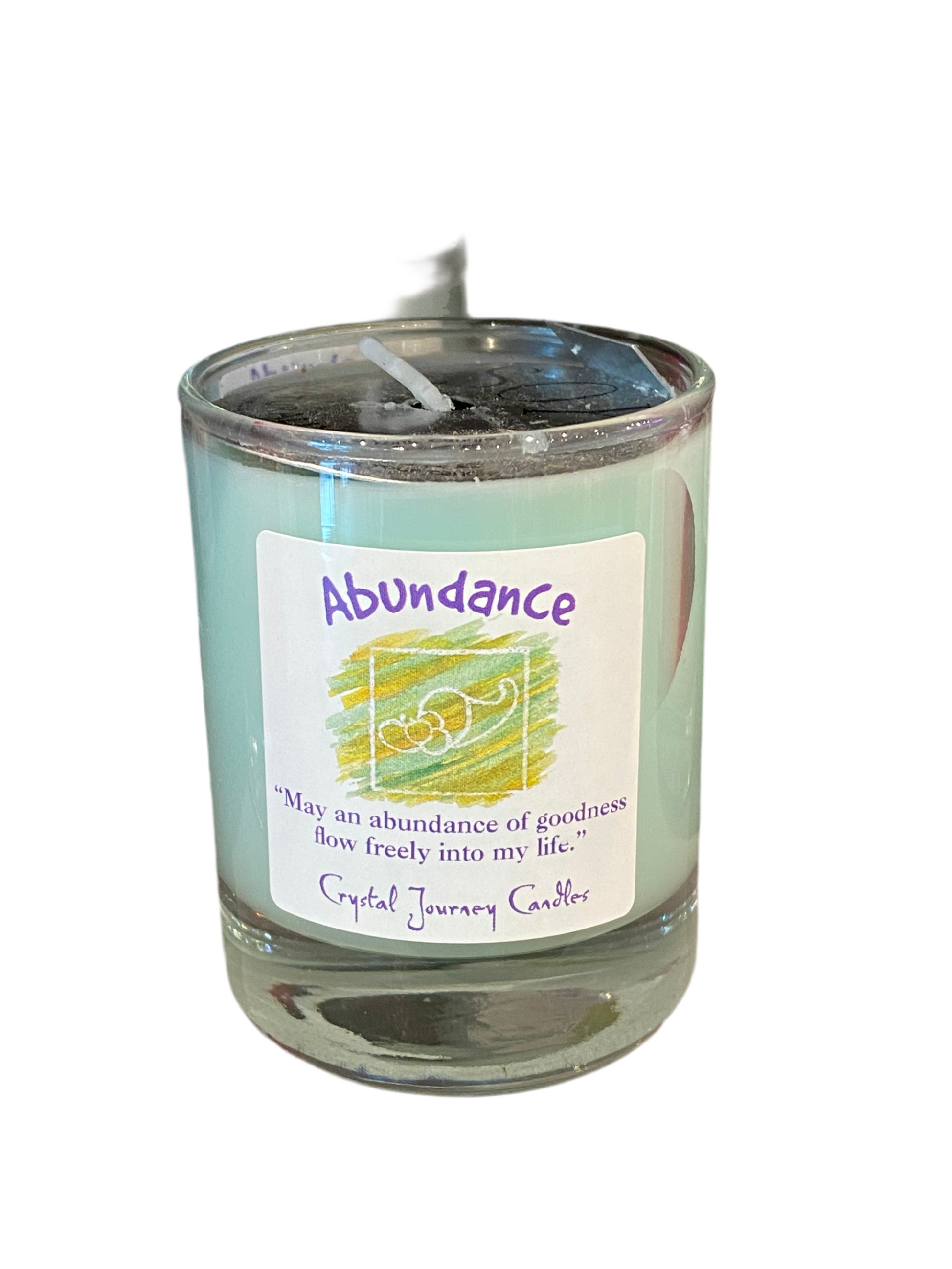 Crystal Journey Abundance Filled Glass Votive Candle