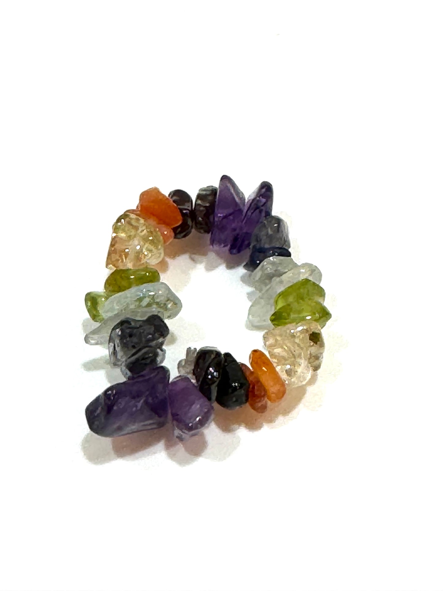 Chakra Gemstone Chips Stretch Ring