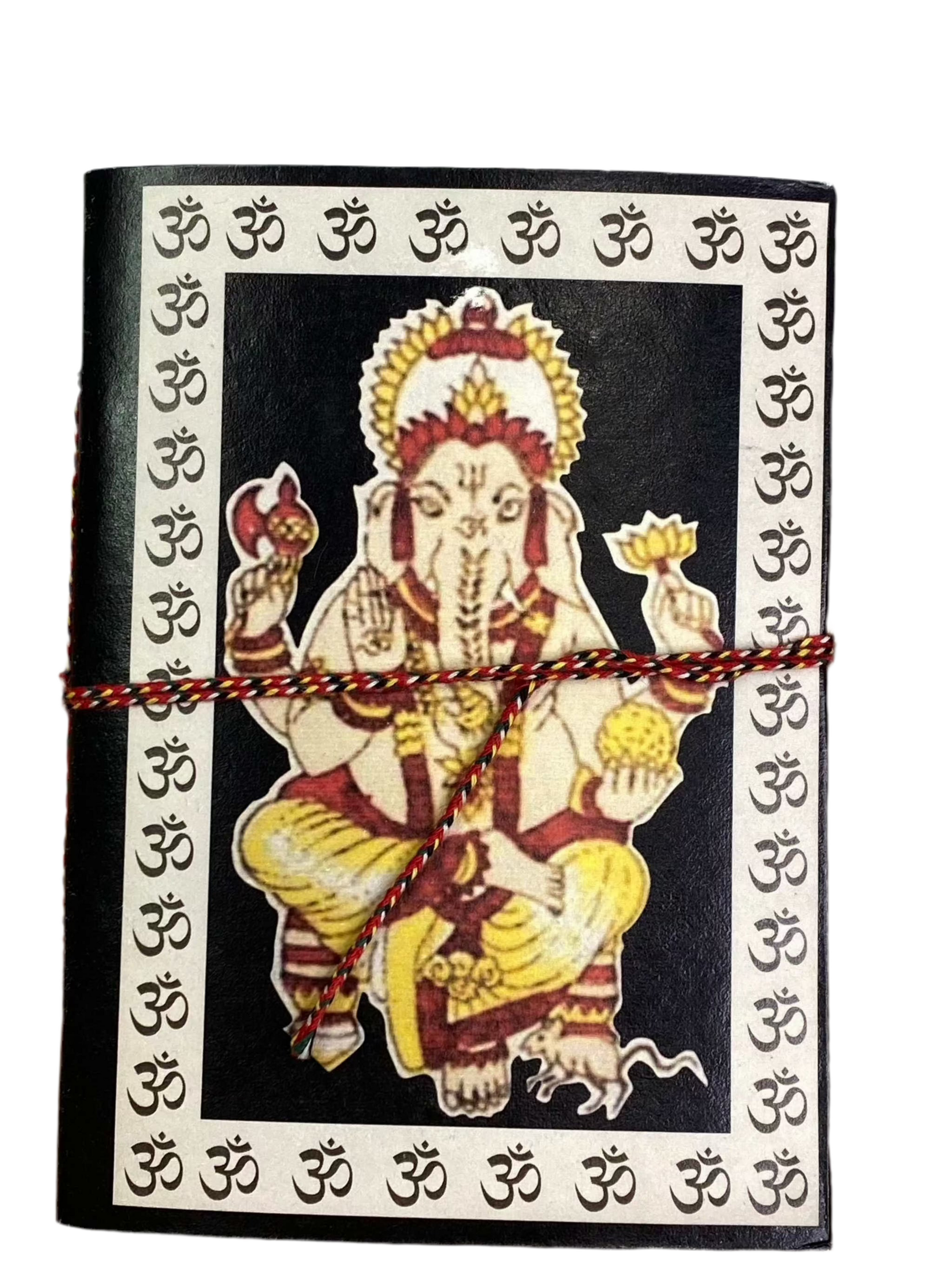 Ganesha Journal with handmade paper, compact 7x5 size, features spiritual design for wisdom and creativity.
