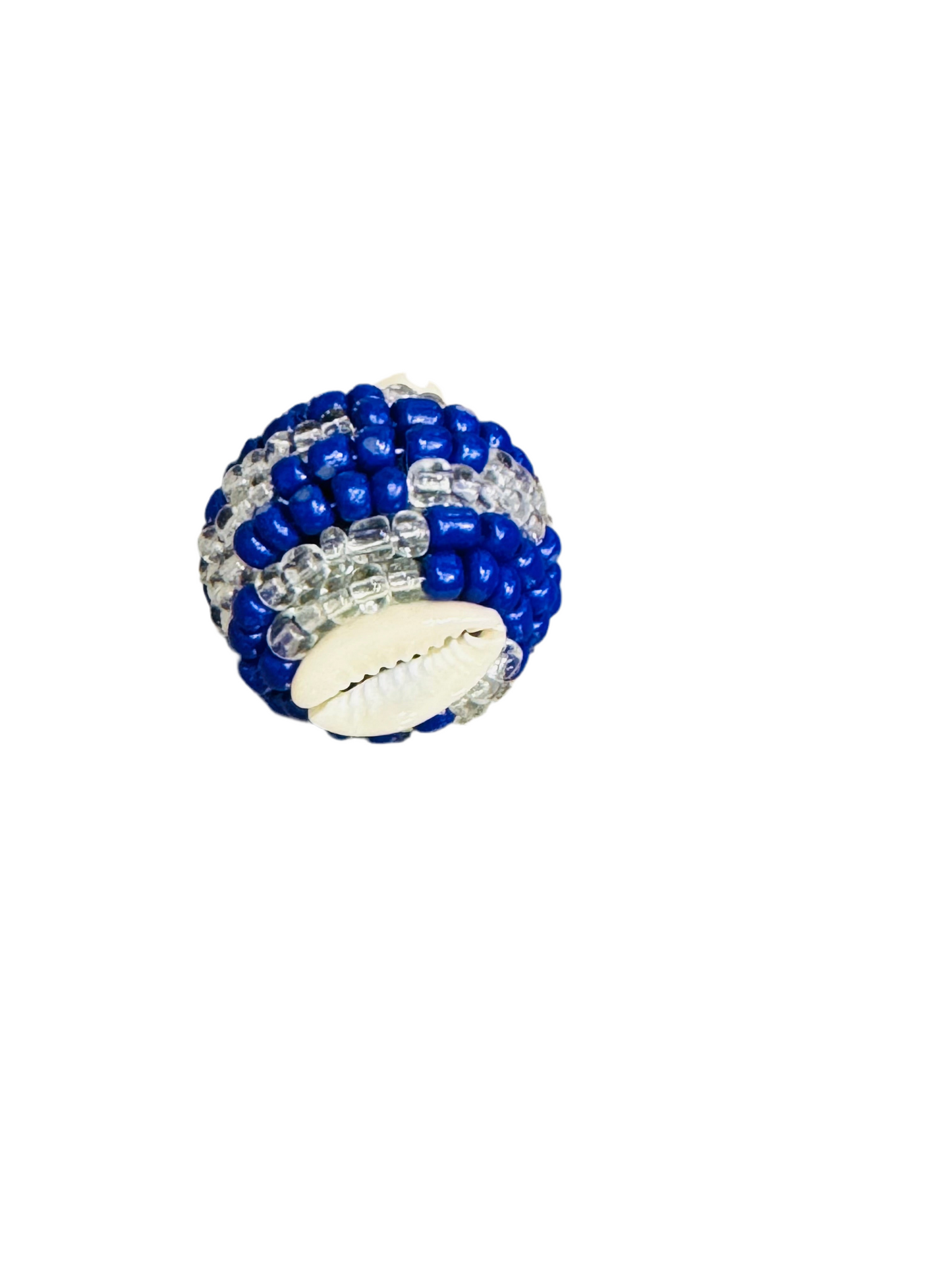 Yemaya Macuto Amulet Blue and Crystal beads and cowrie shell