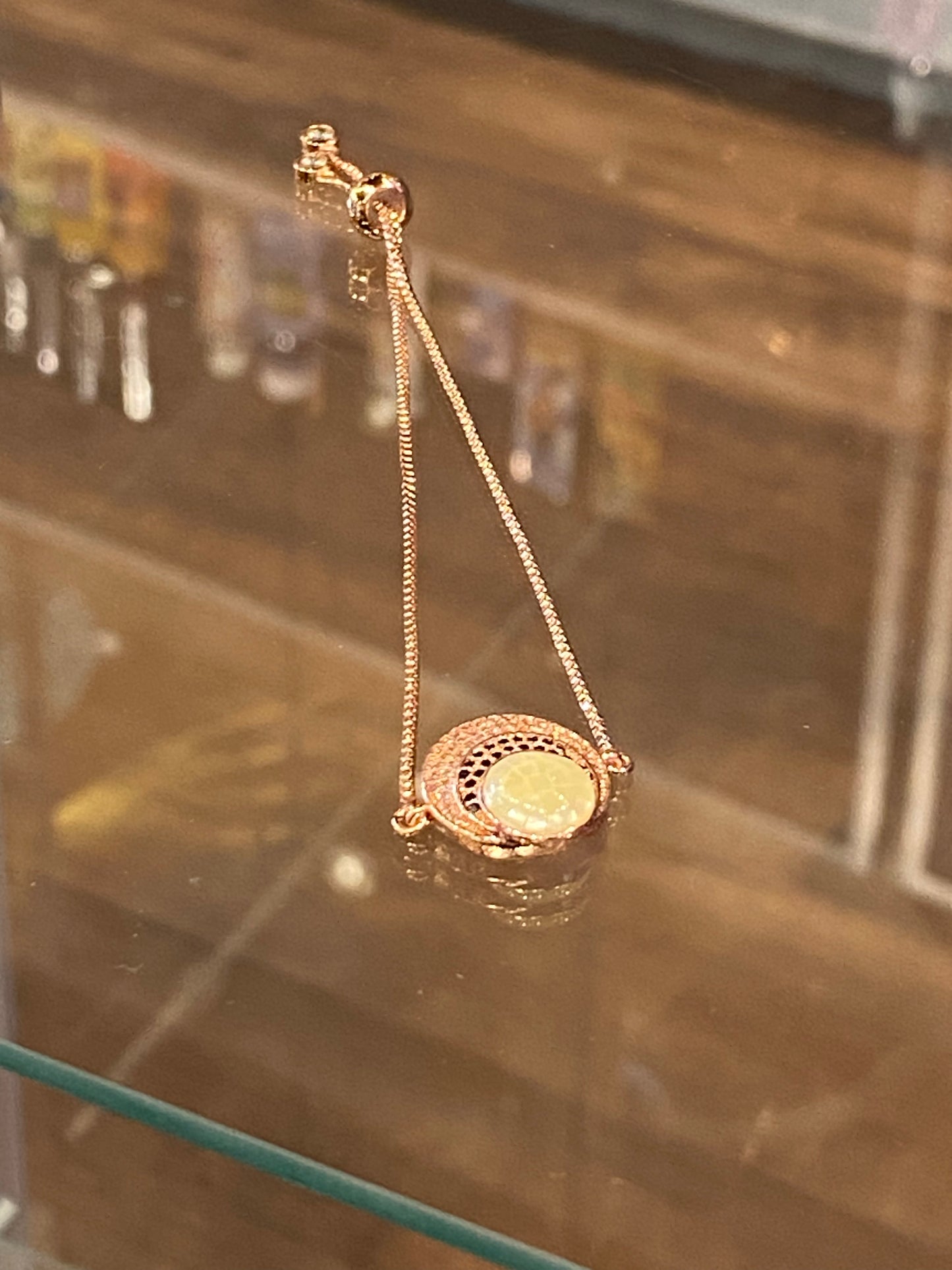 Fashion Jewelry Dainty Rose Gold Color Quarter Moon Bracelet