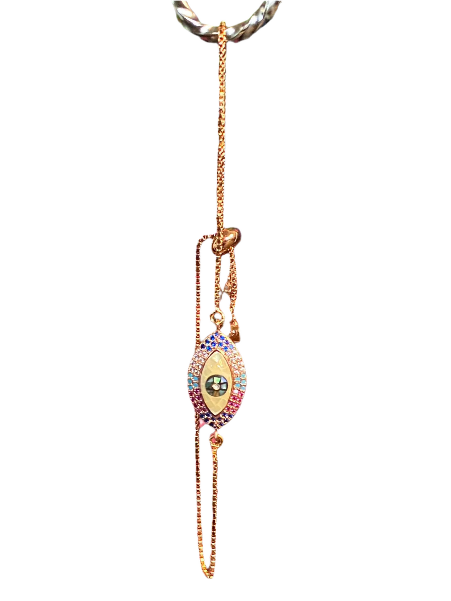 Multi Colors Evil Eye Rose Gold Dainty Bracelet