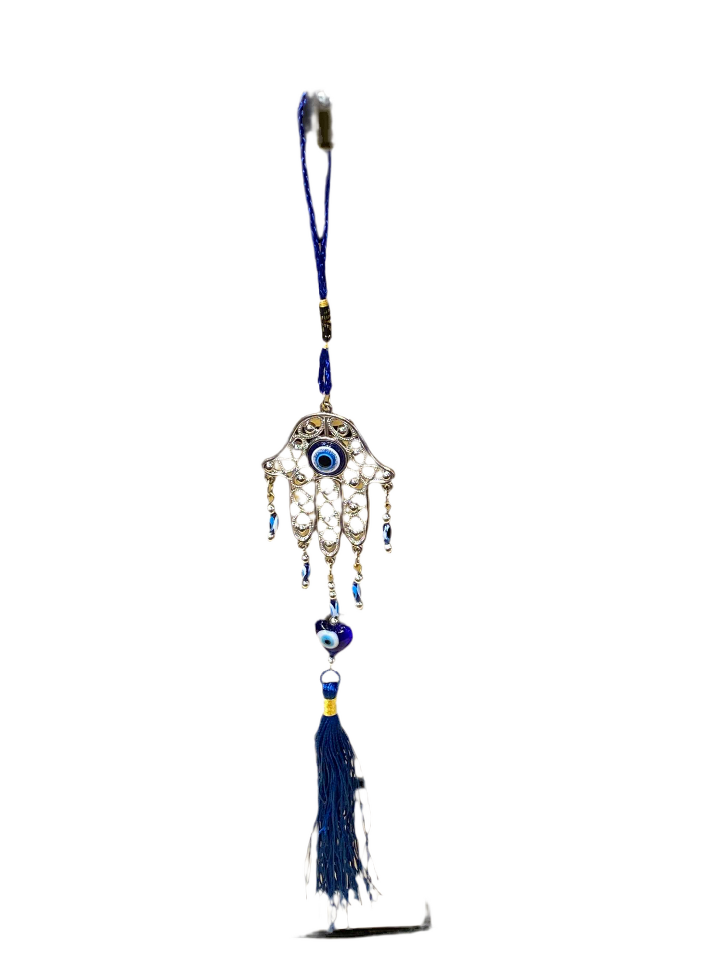 Hamsa Door and Wall Talisman with Evil Eye Amulet and Tassel for protection.