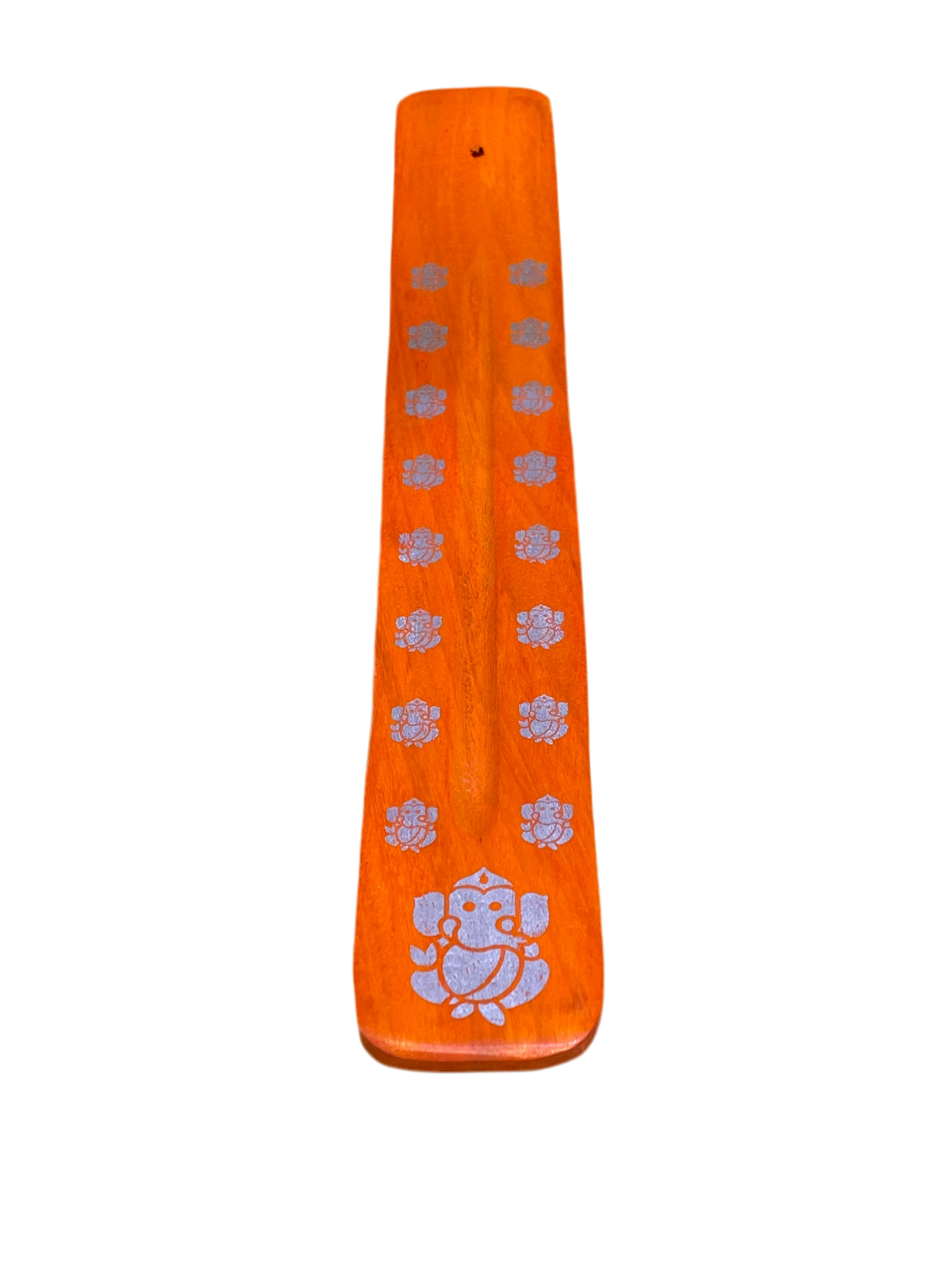 Wooden Incense Stick Holder Ganesha Orange