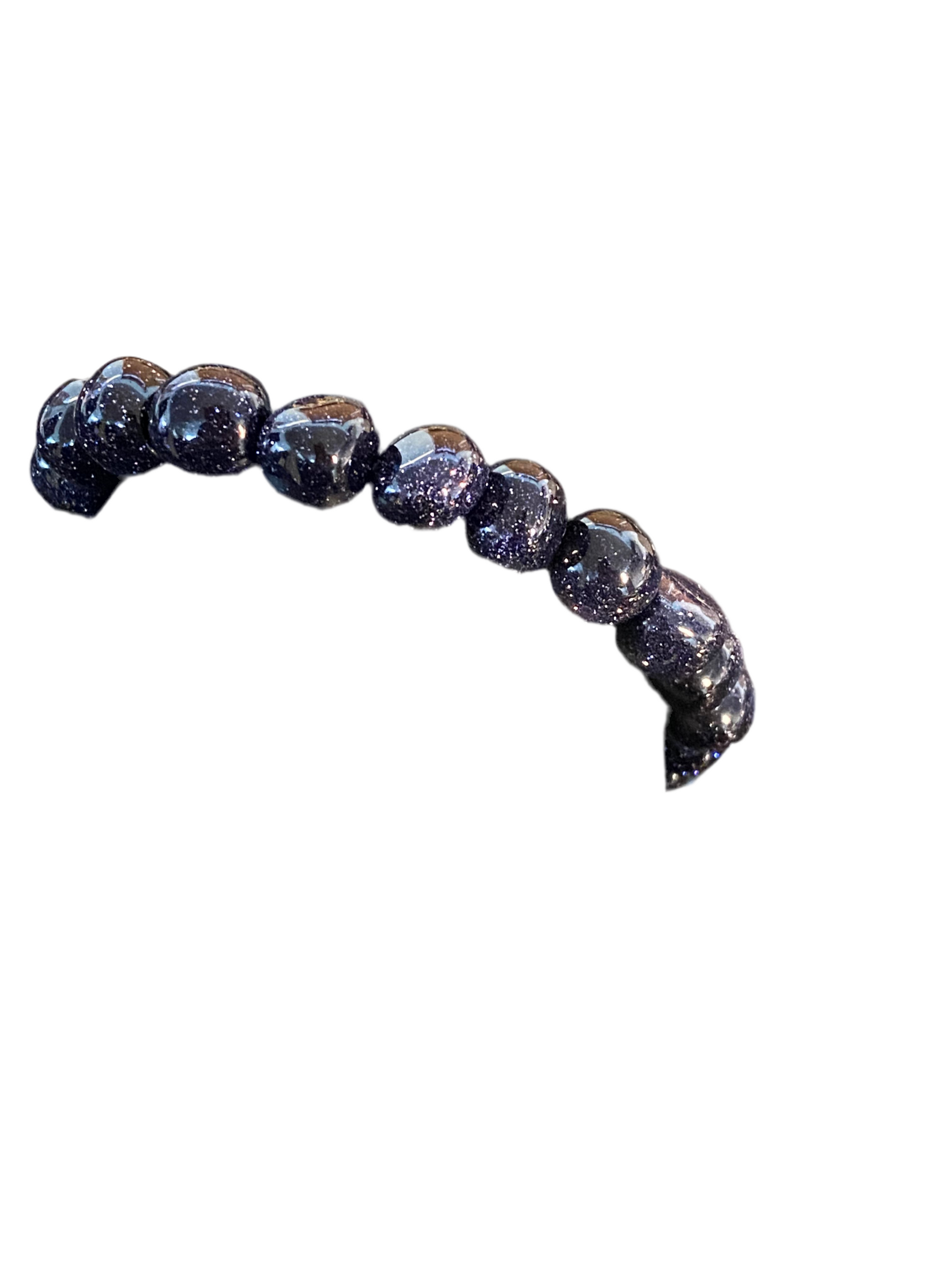 Blue Goldstone Beaded String Bracelet