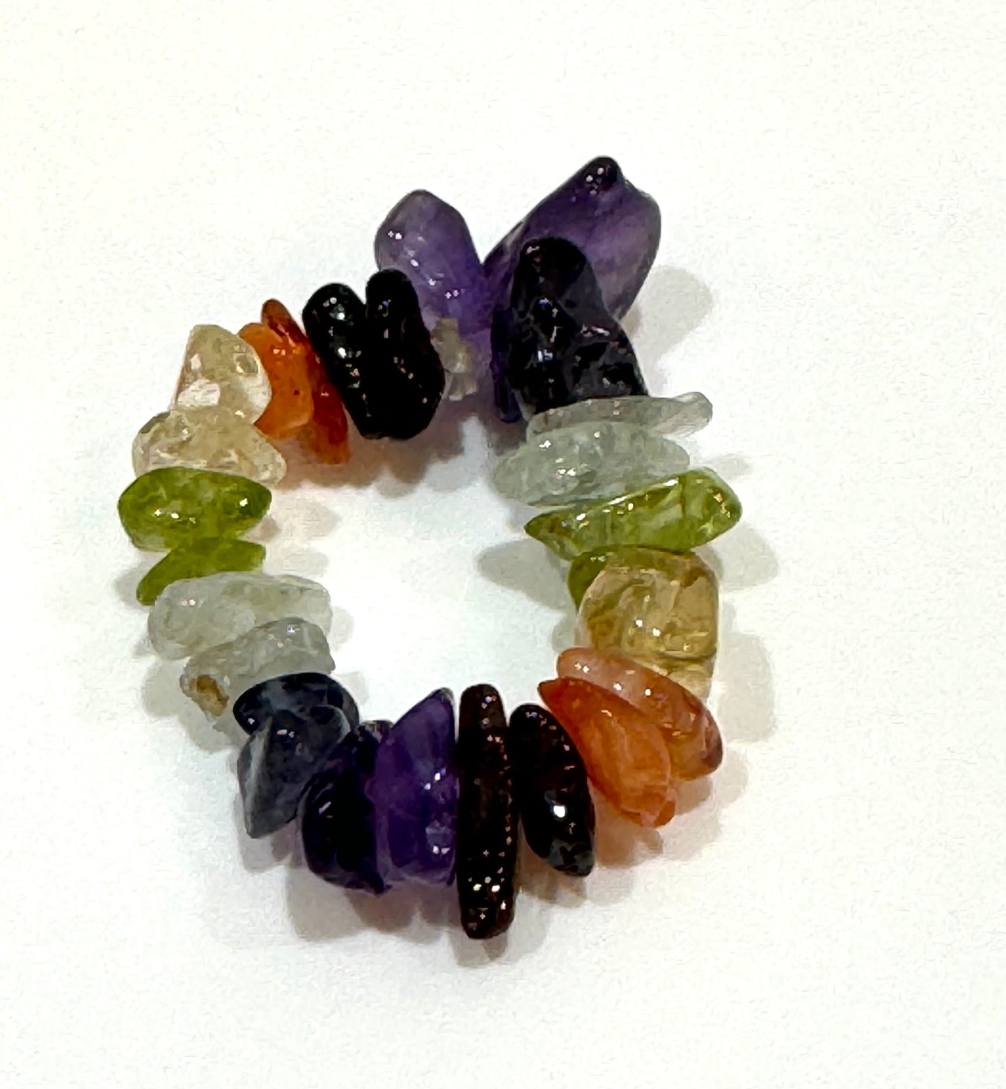Chakra Gemstone Chips Stretch Ring