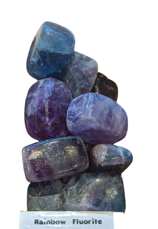 Rainbow Fluorite Tumbled Stone, large, for clarity and harmony.