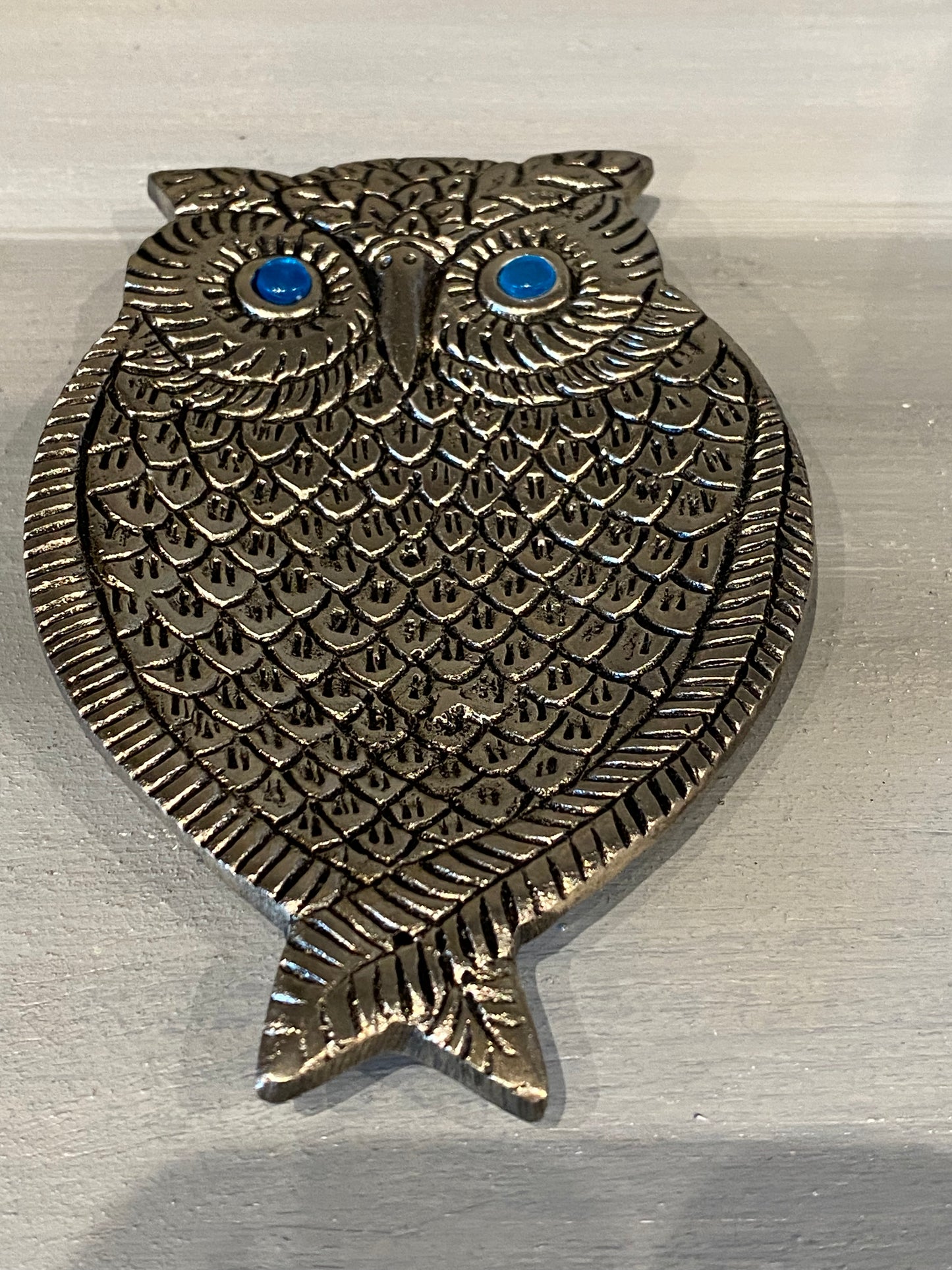 Silver Owl Aluminum Incense Burner