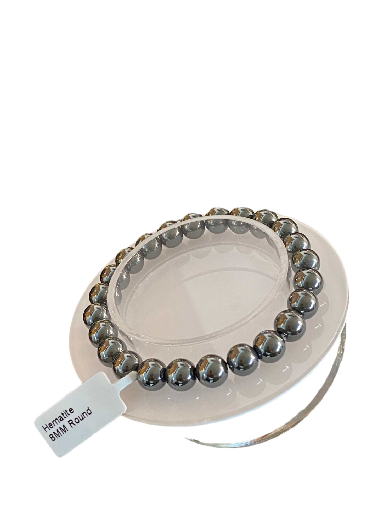 Hematite Round Beaded String Bracelet 8mm