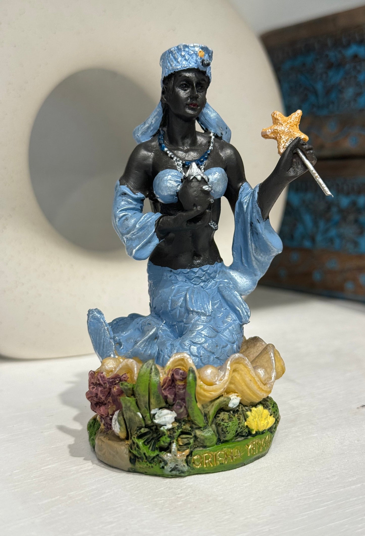 Yemaya Orisha Mermaid Statue 5 Inch – Spiritual Altar Figurine of the Ocean Mother