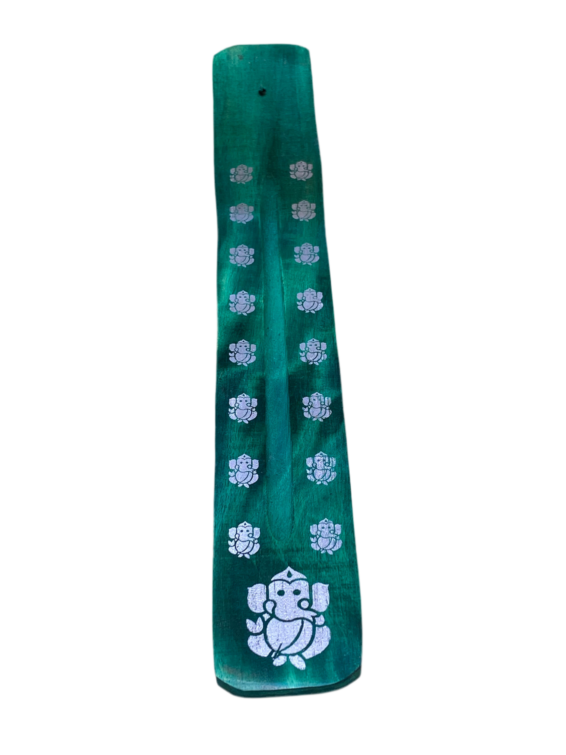 Wooden Incense Stick Holder Ganesha Green