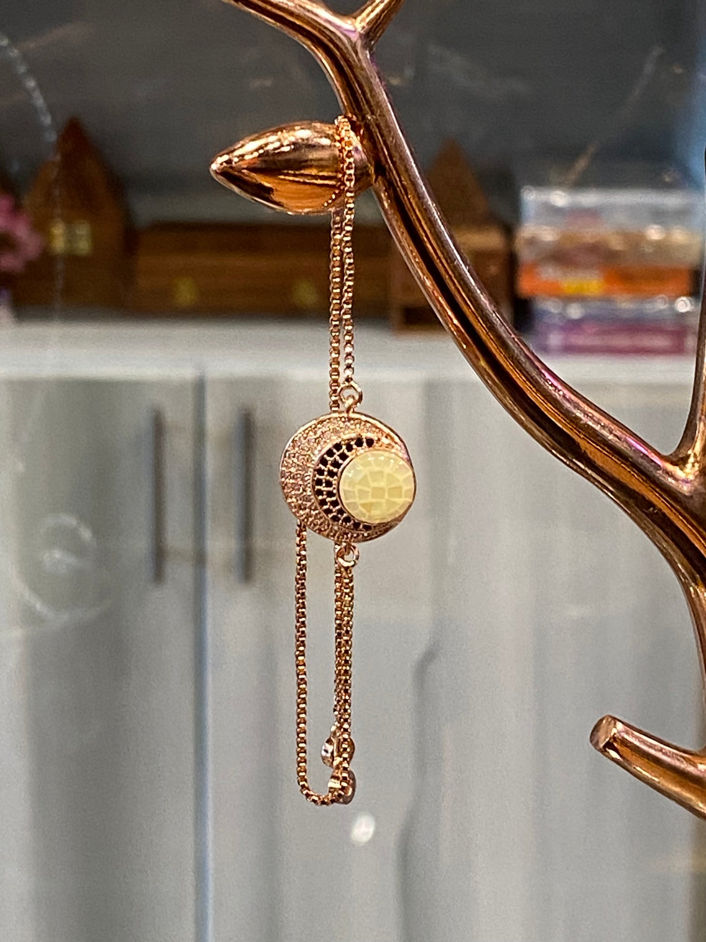 Fashion Jewelry Dainty Rose Gold Color Quarter Moon Bracelet