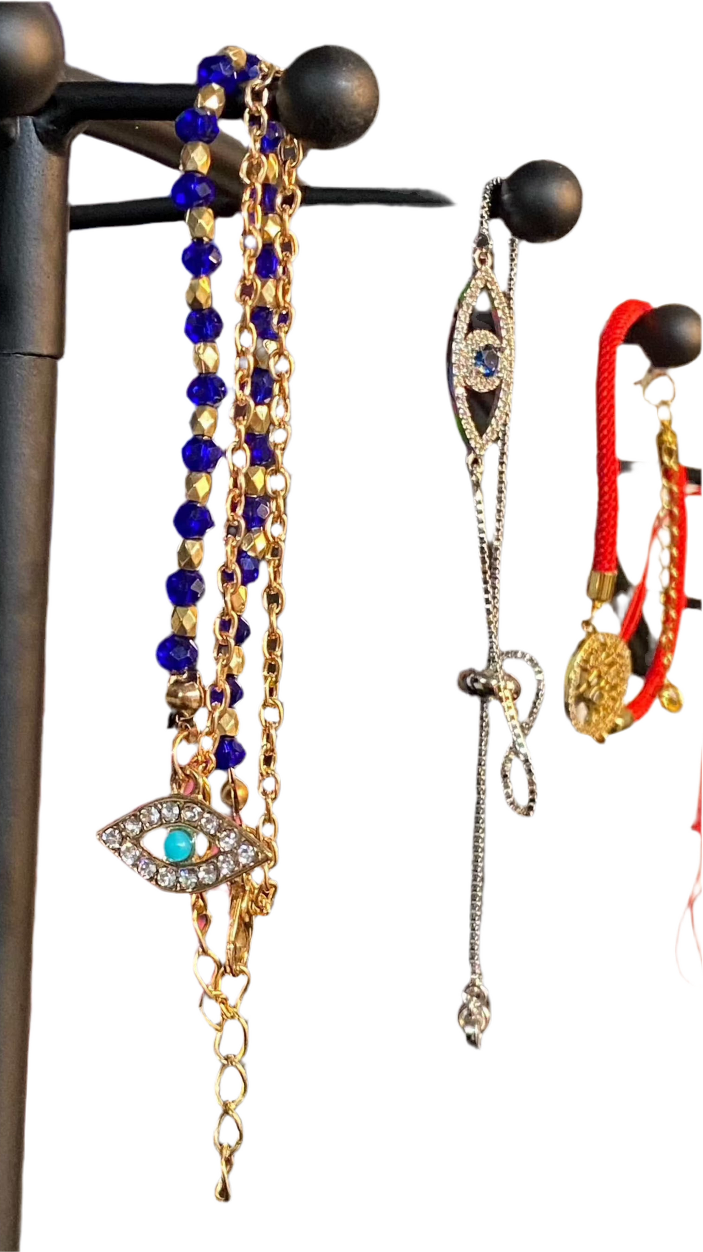 Blue and Gold with Turquoise Stone Evil Eye Dainty Bracelet