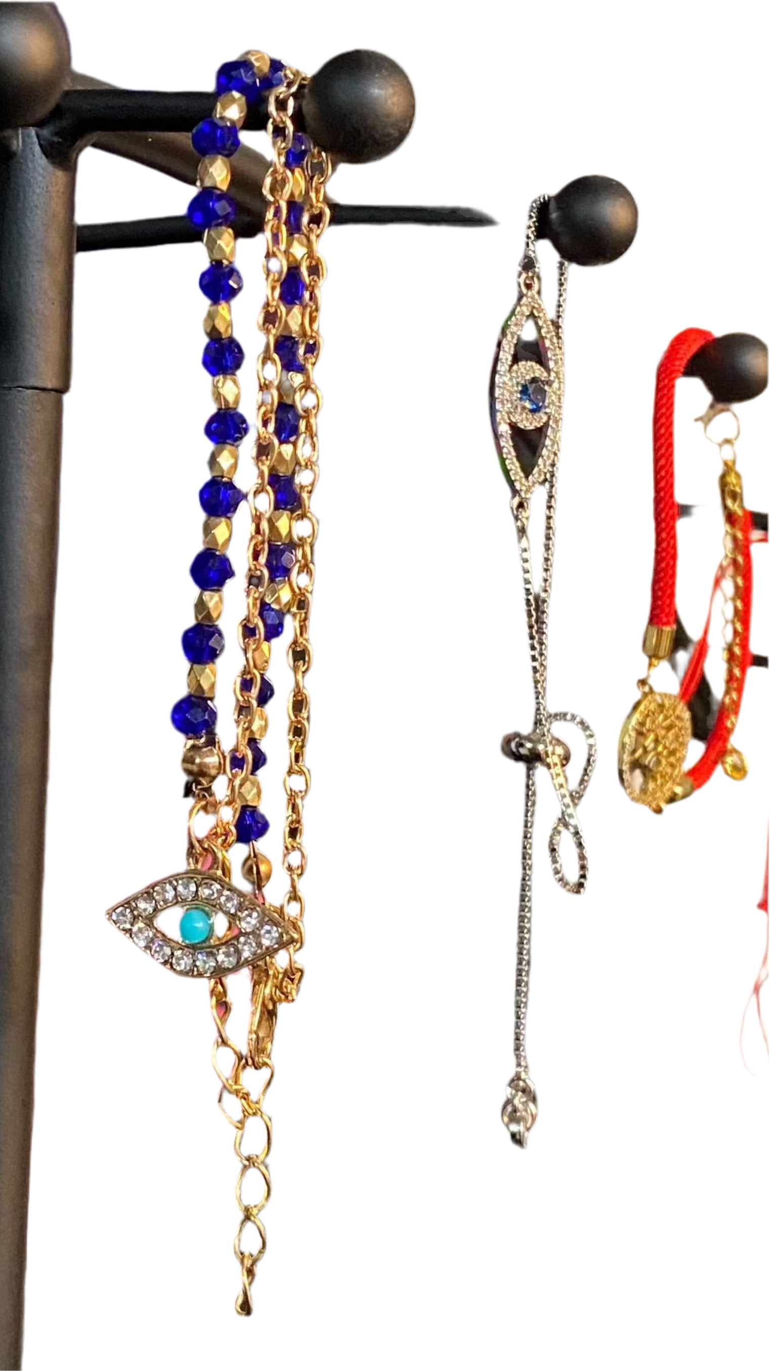Blue and Gold with Turquoise Stone Evil Eye Dainty Bracelet