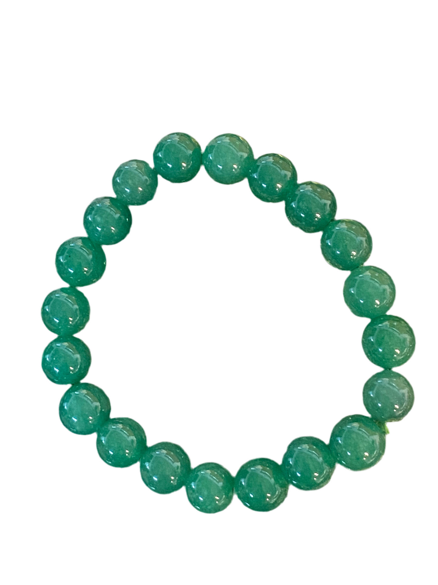Green Jade Beaded String Bracelet 8mm
