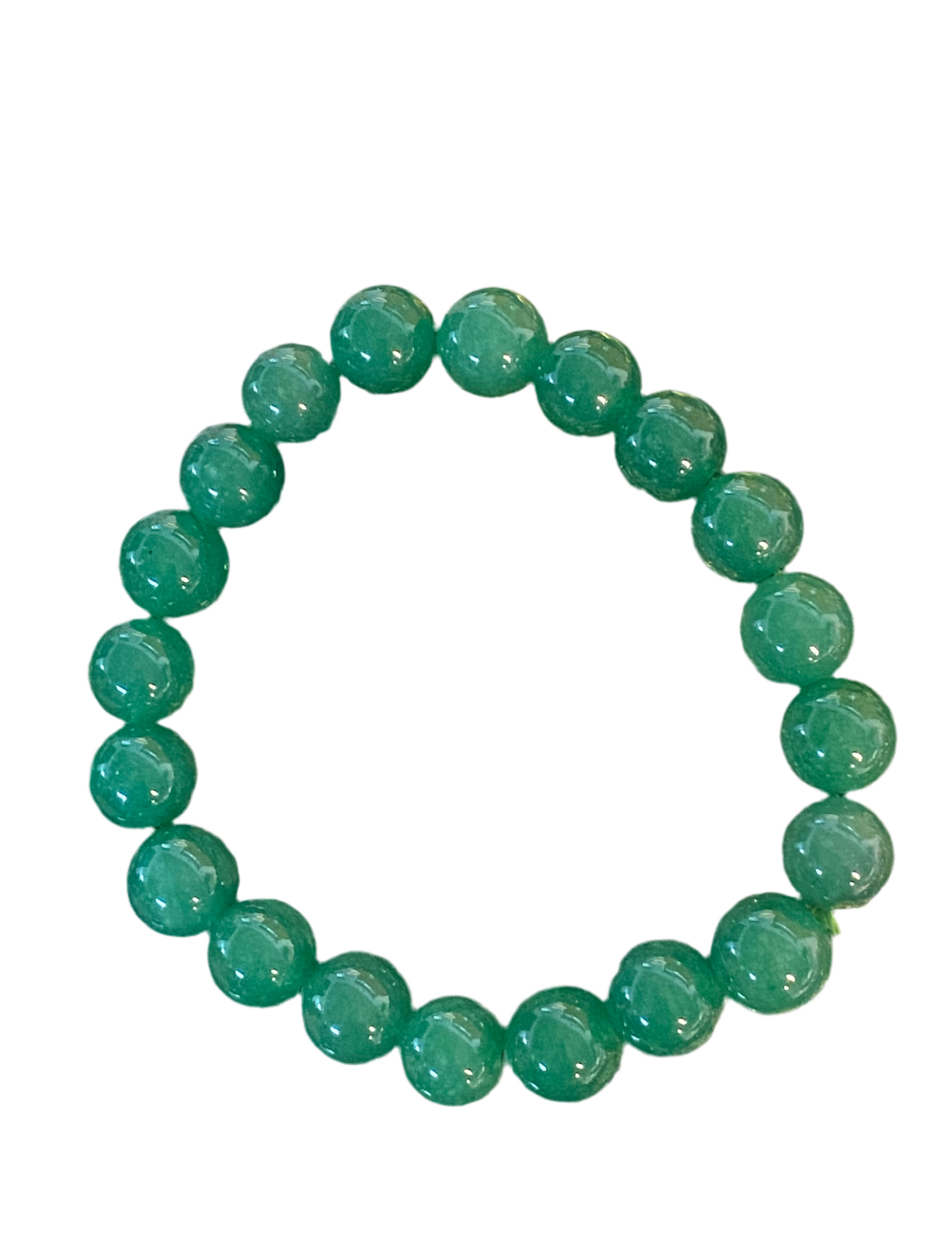 Green Jade Beaded String Bracelet 8mm