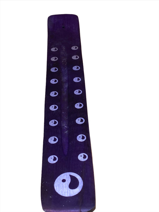 Wooden Incense Stick Holder Yin Yang (Purple)