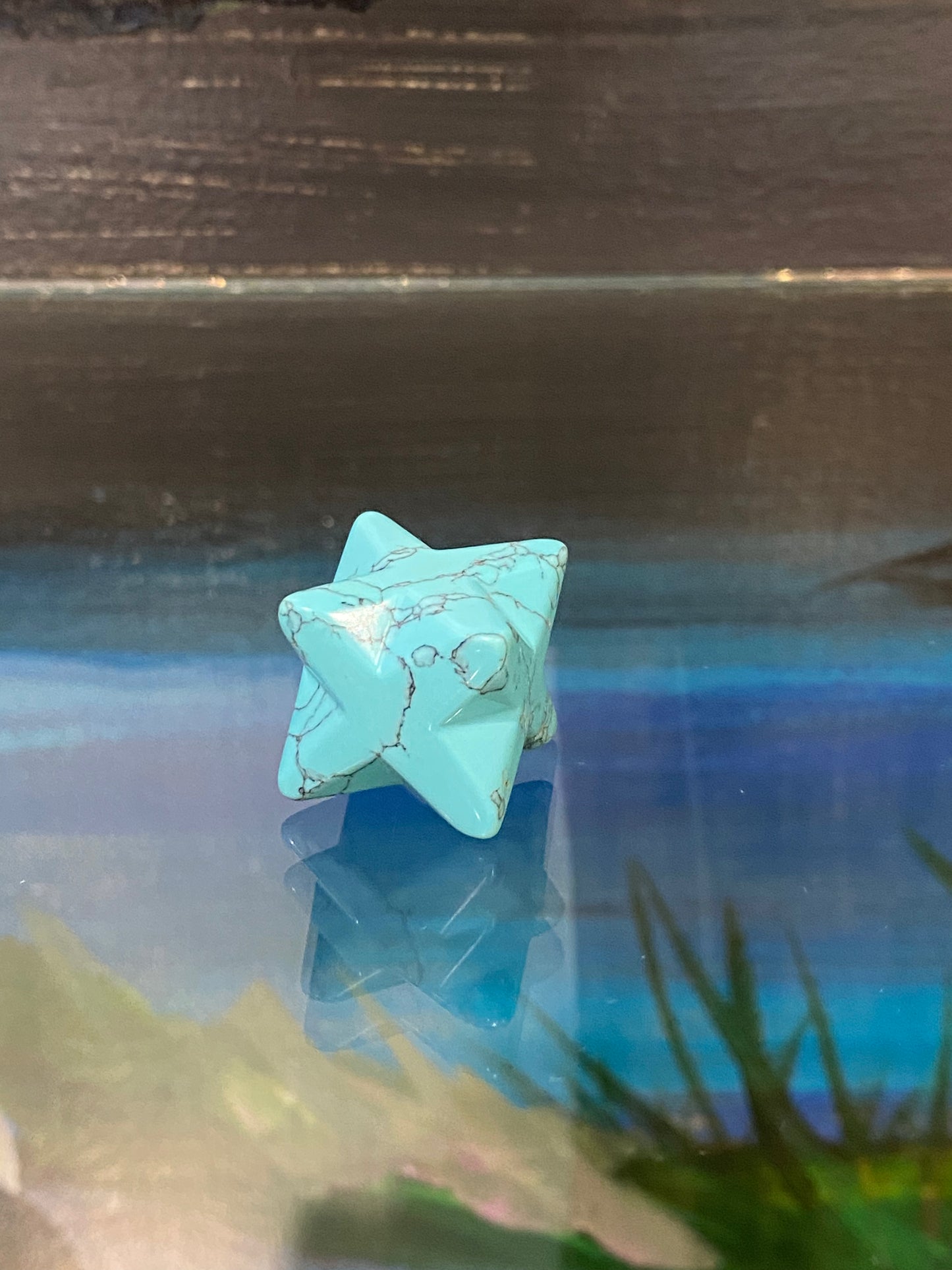 Turquoise Blue Howlite Merkaba Star Small