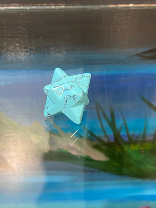 Turquoise Blue Howlite Merkaba Star Small