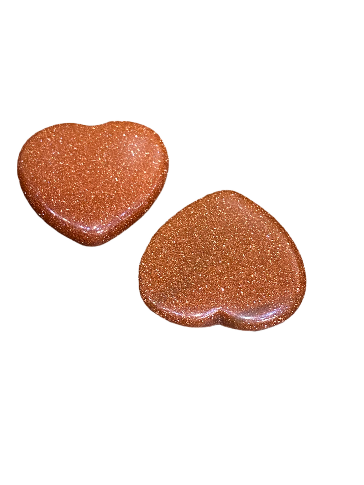 Red Goldstone Heart Flat Tumbled Hand Carved Polished 1 each