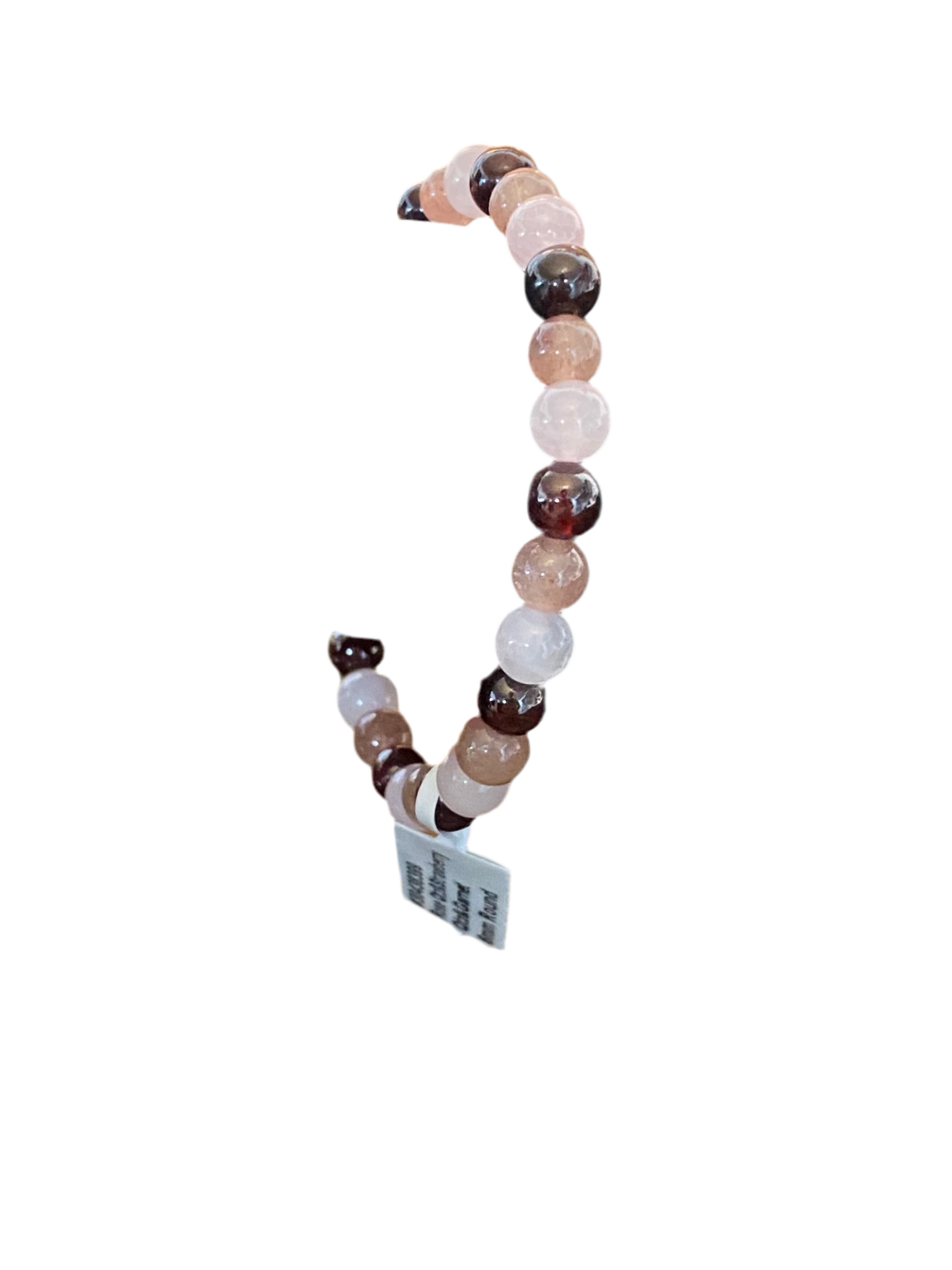 Rose Quartz Strawberry Quartz And Garnet Beaded Bracelet