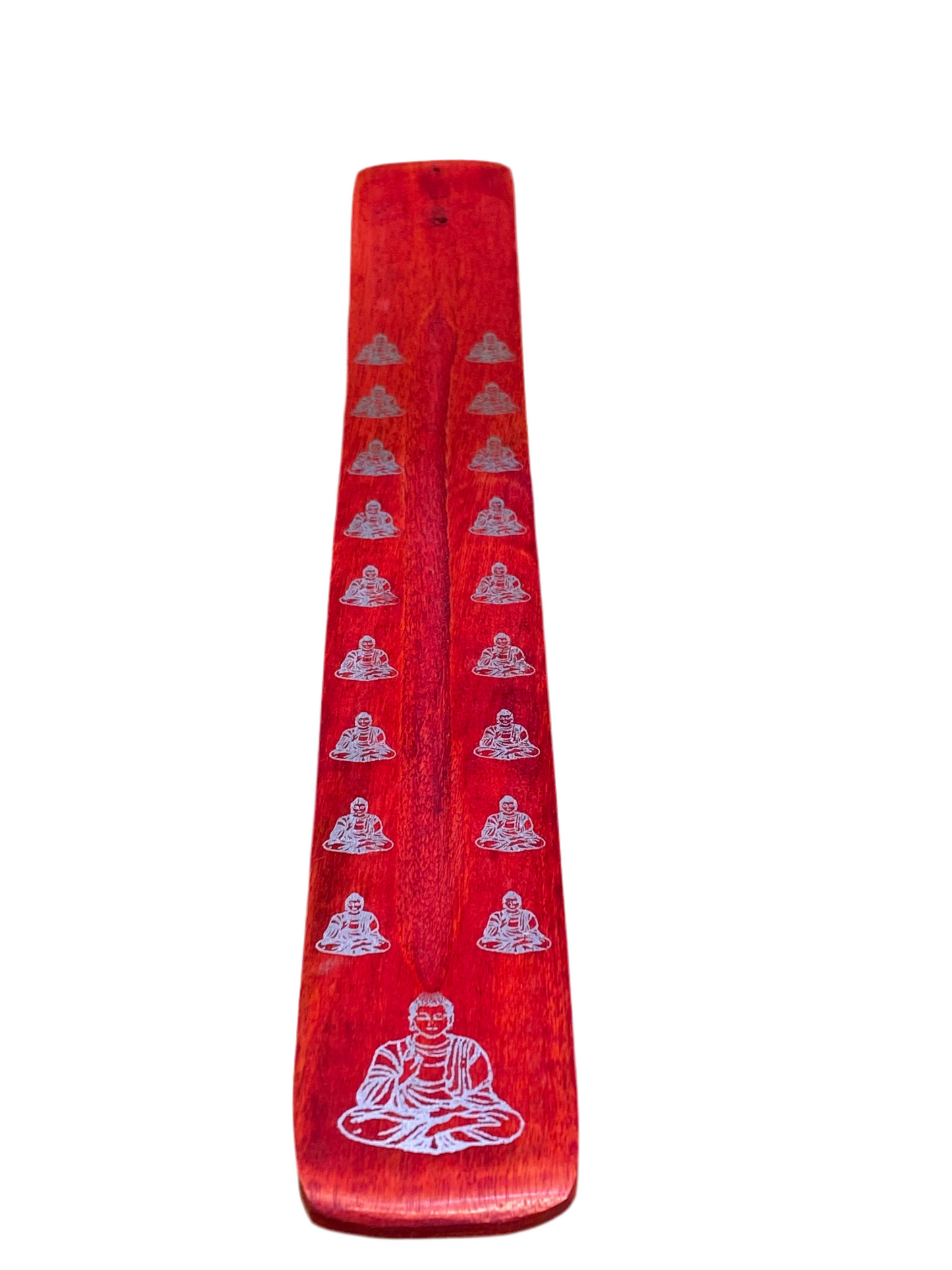 Wooden Incense Stick Holder Buddha Red
