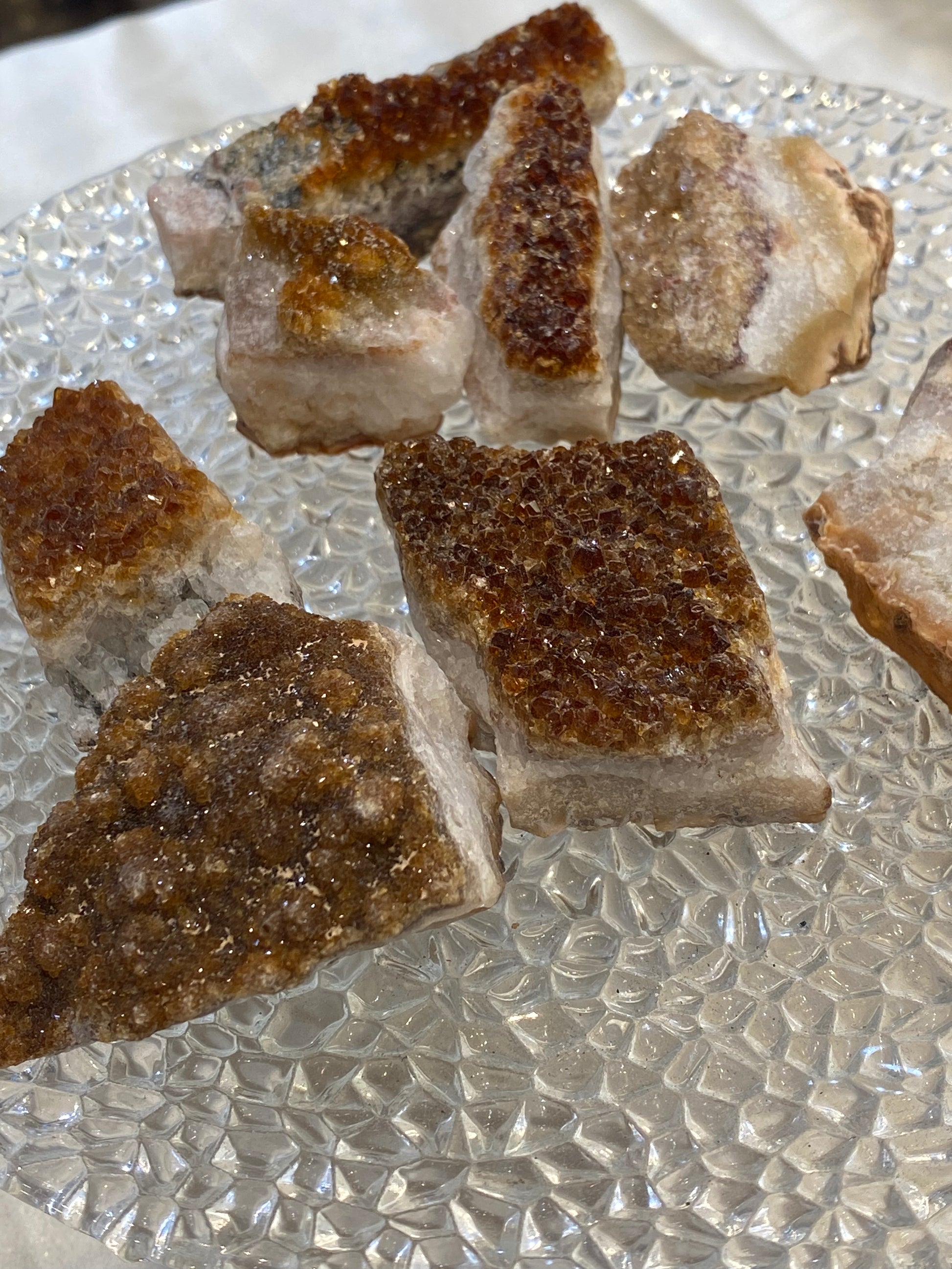 Citrine Crystal Gemstone Druse | Healing Lotus