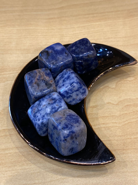 Sunset Sodalite Cubed Polished Tumbled Stone 1pc