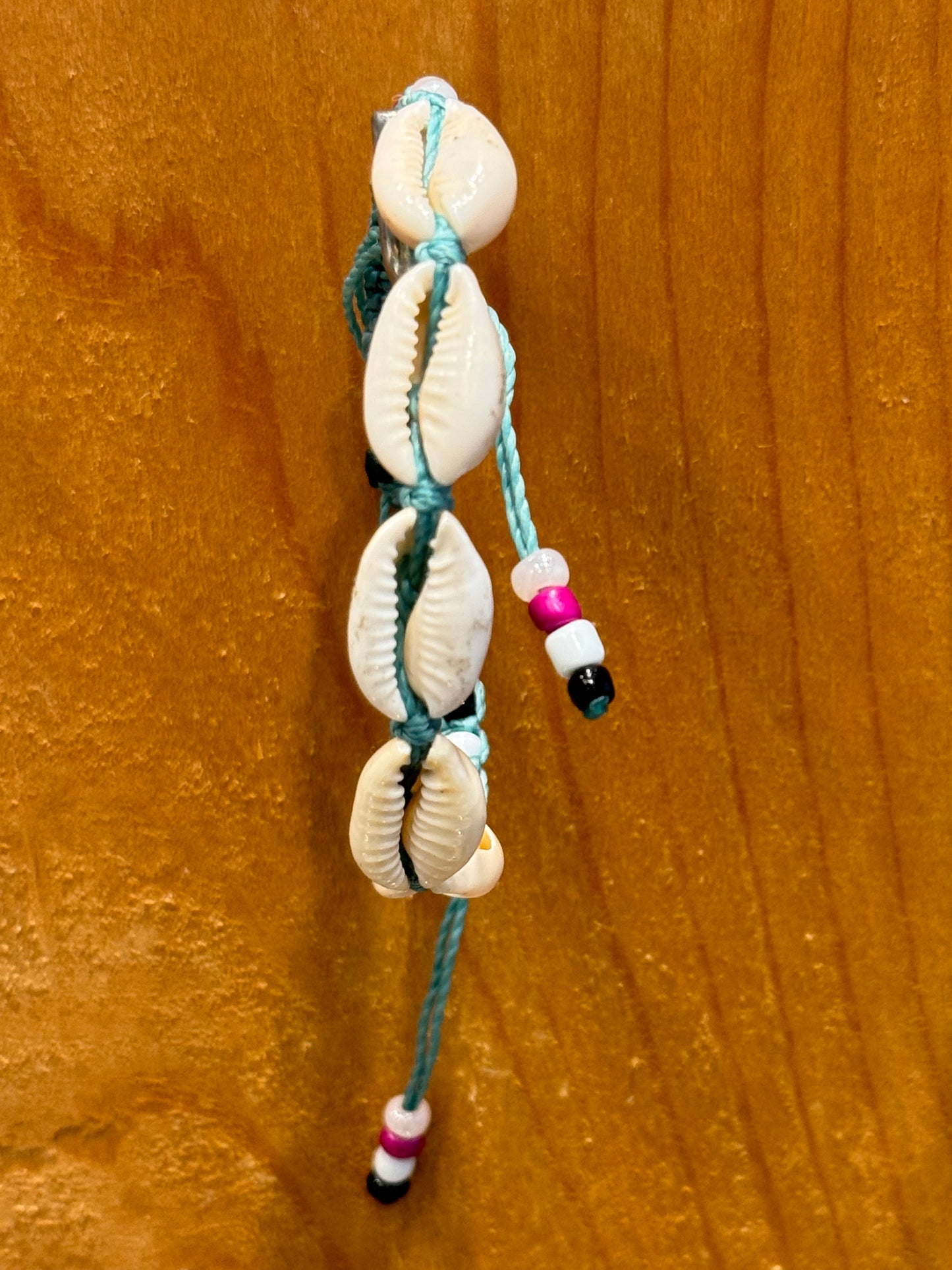 Handmade Sage String Bracelet With Cowrie Shells and Beads