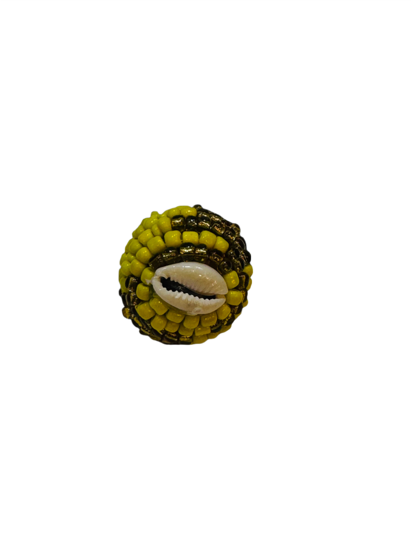 Oshun Macuto Amulet Amber and Yellow Crystal beads and cowrie shell