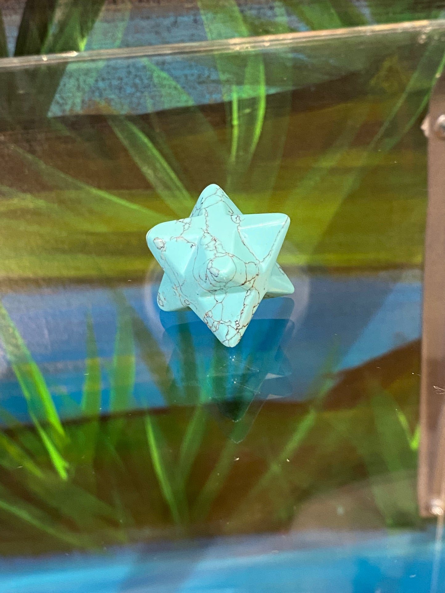 Turquoise Blue Howlite Merkaba Star Small