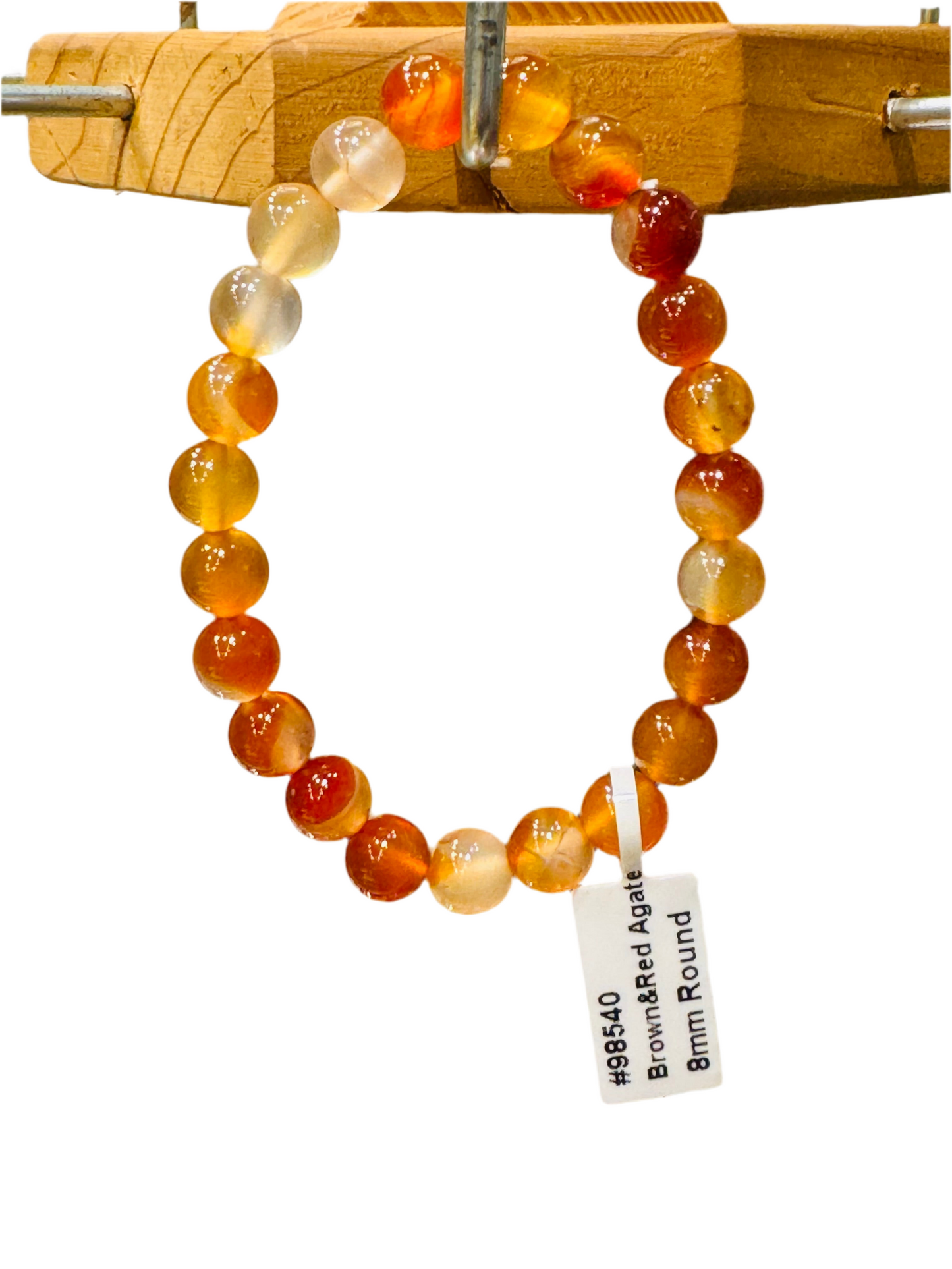 Brown and Red Agate Beaded String Bracelet
