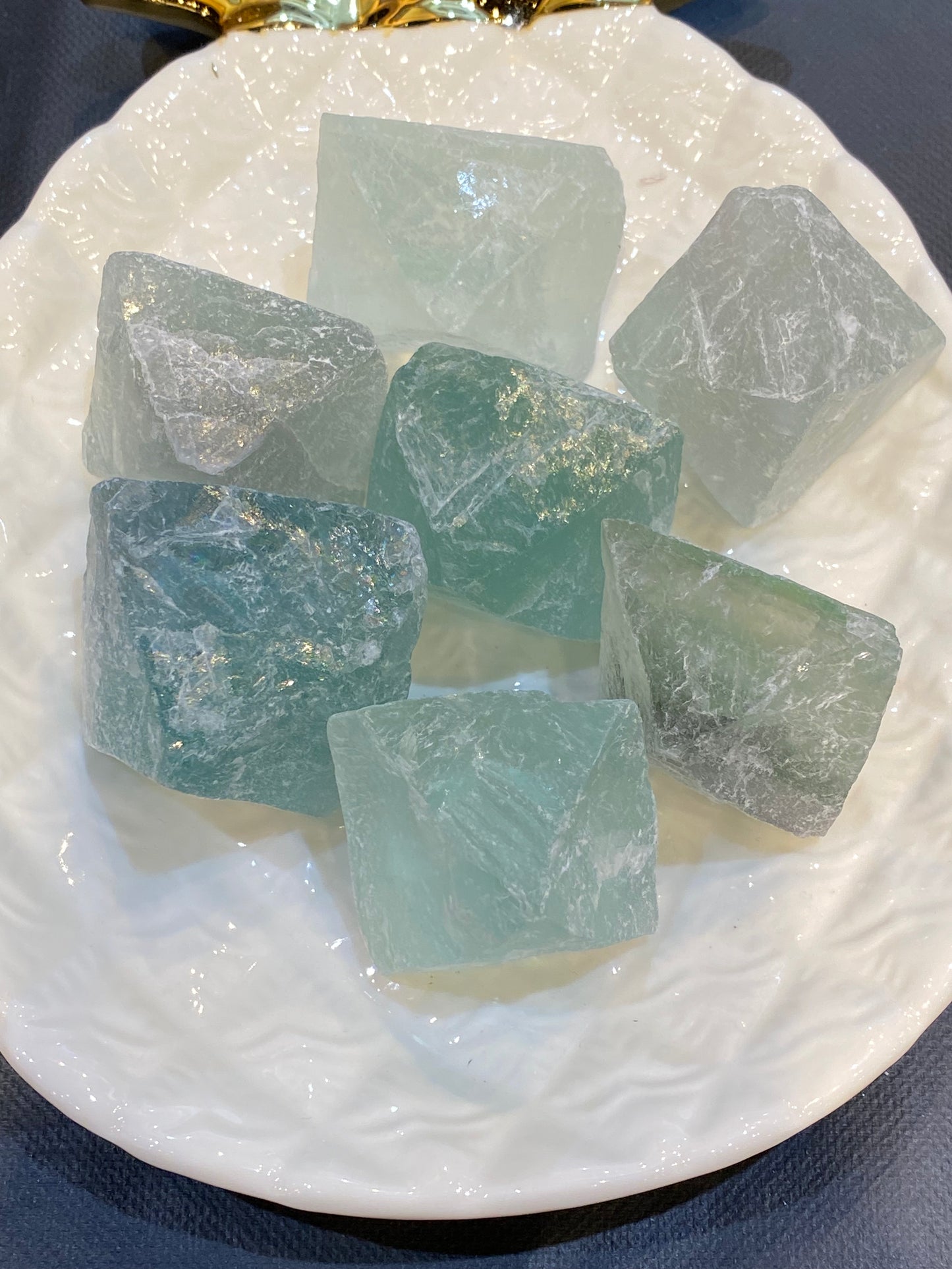 Large Natural Raw Fluorite Octahedron 1pc