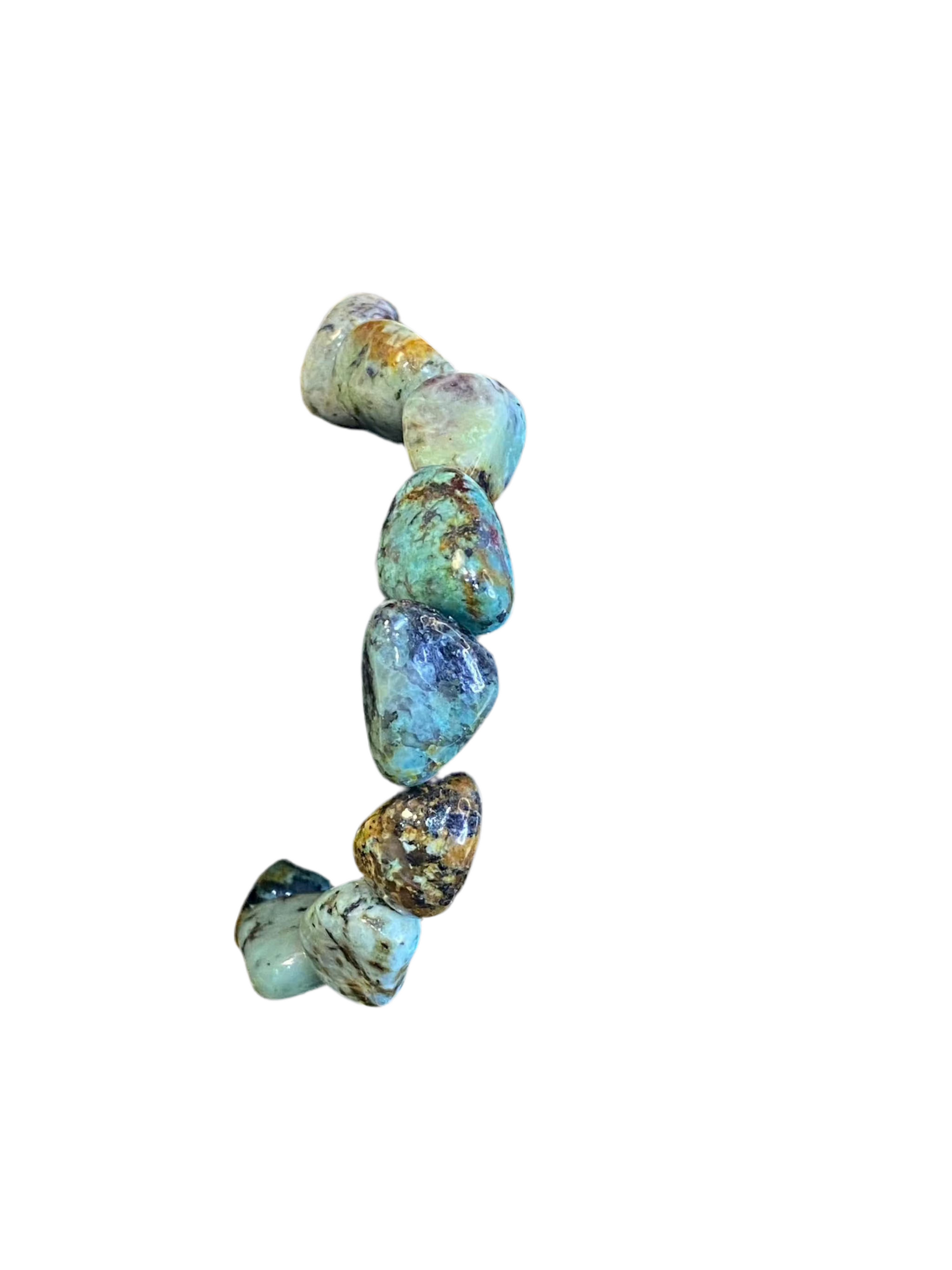 African Turquoise Tumbled String Bracelet