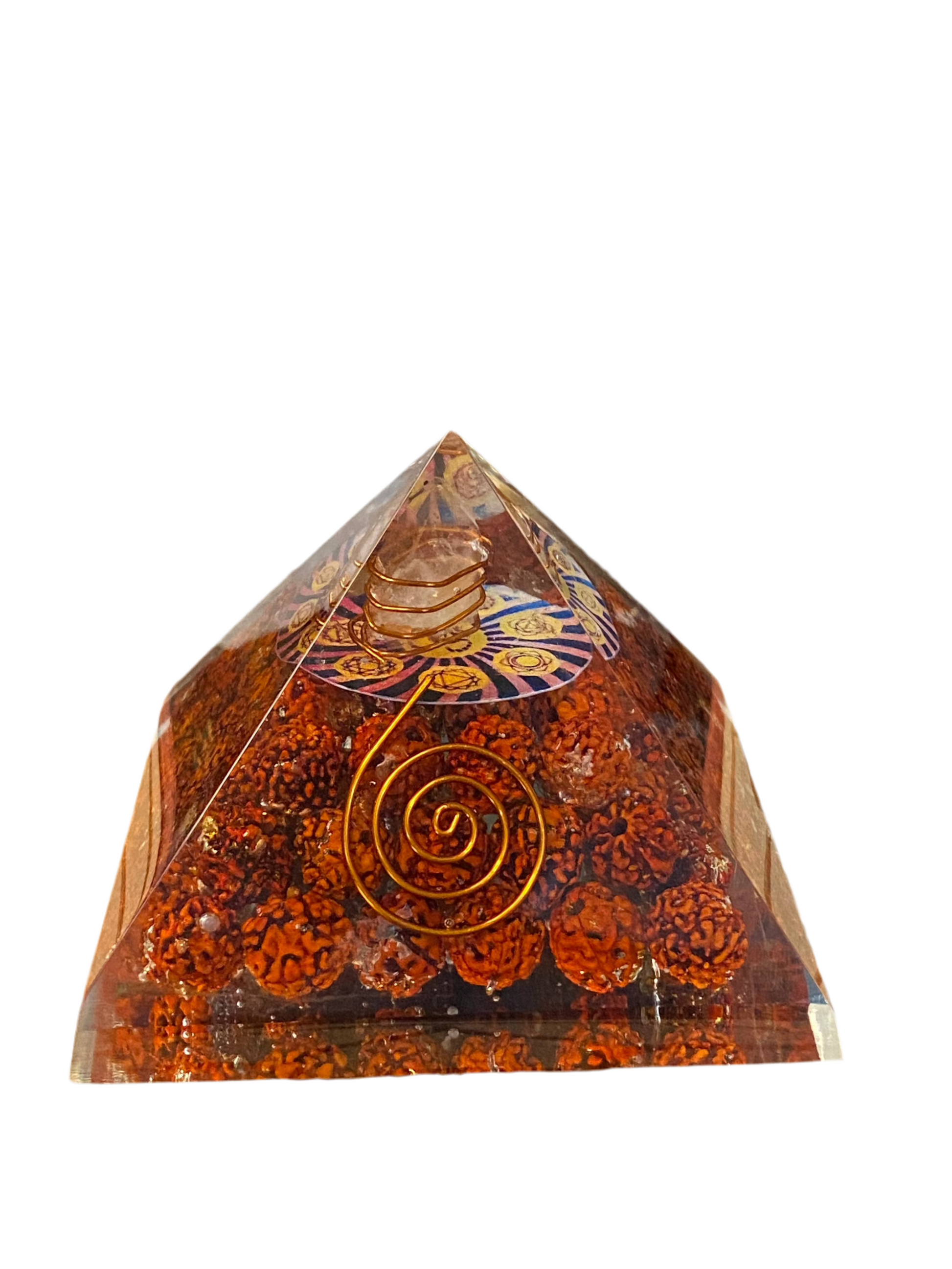 Rudraksha Seeds Orgonite Pyramid Om Talisman