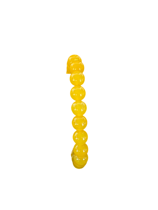 Yellow Aventurine Beaded String Bracelet with polished beads for confidence and creativity.