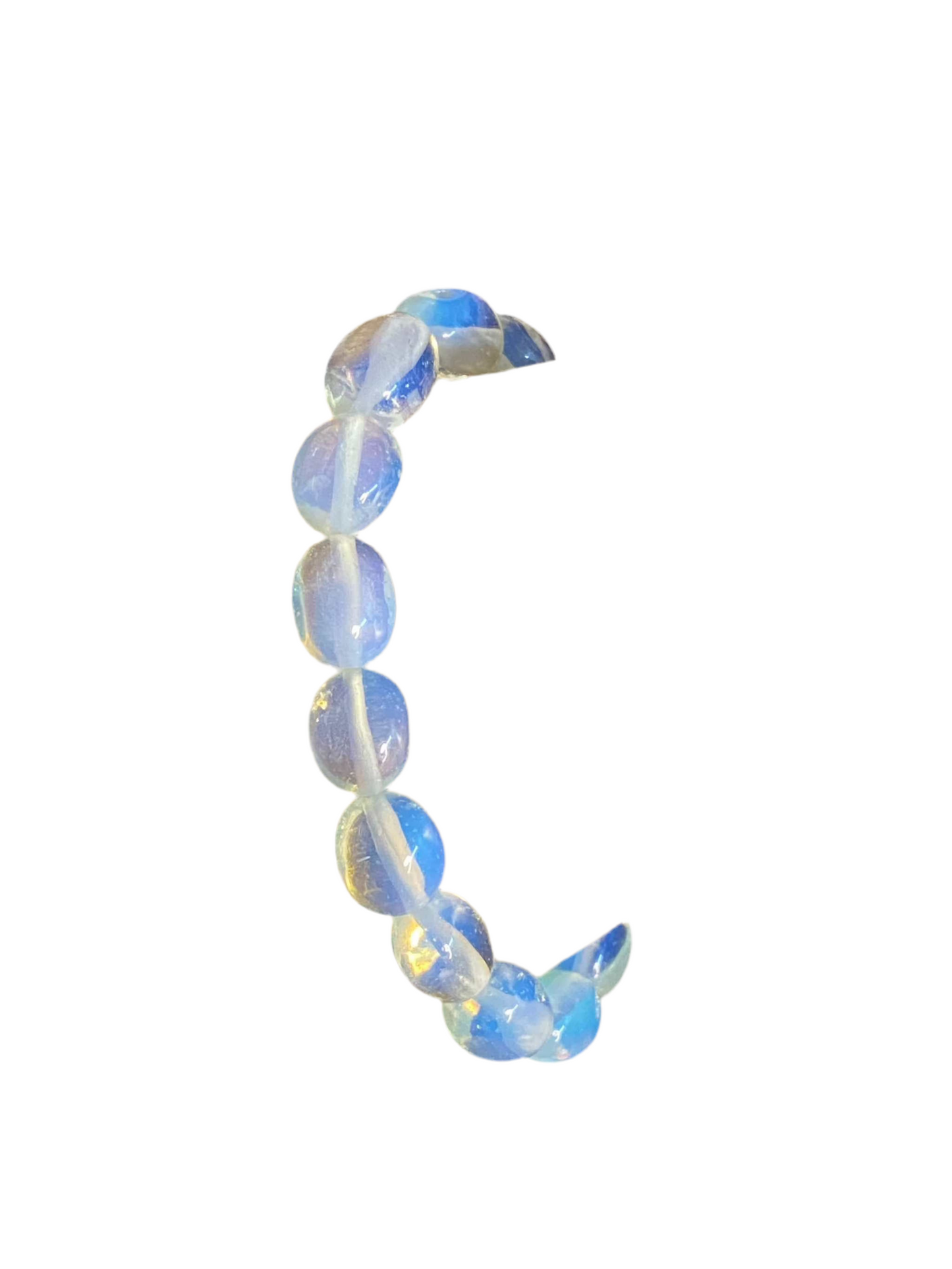 Opalite Nugget String Bracelet with luminous stones promoting serenity and spiritual awareness.