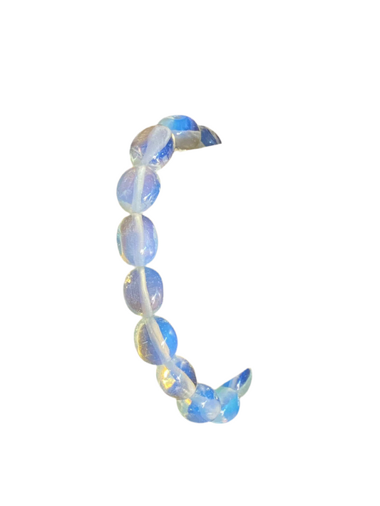 Opalite Nugget String Bracelet with luminous stones promoting serenity and spiritual awareness.
