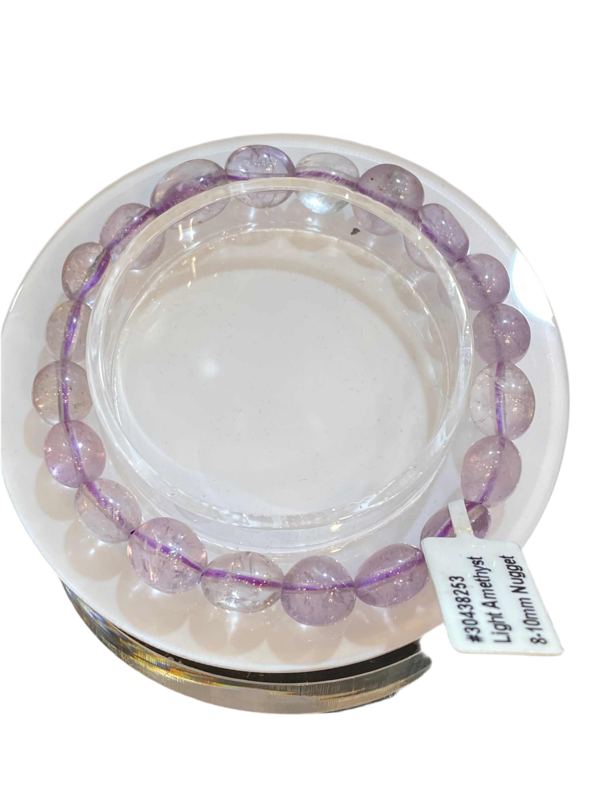 Amethyst Light Nugget Bracelet free-form bead stretch