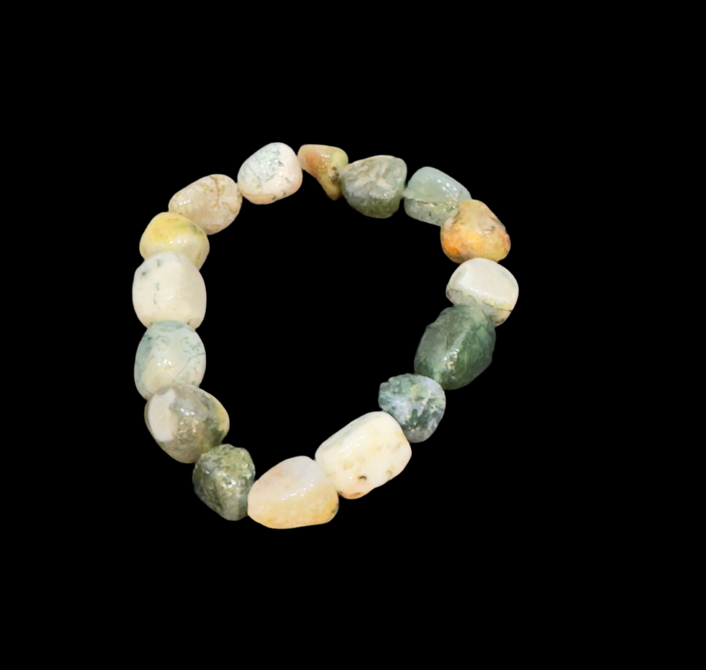 Free Form Agate Nugget Stretch Tumbled Bracelet