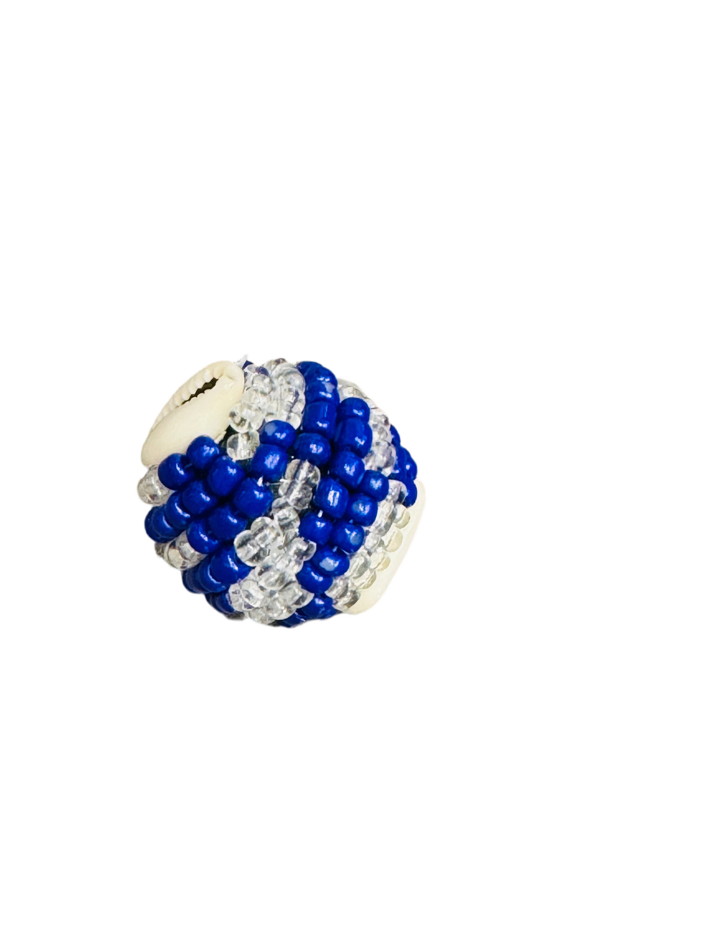Yemaya Macuto Amulet Blue and Crystal beads and cowrie shell