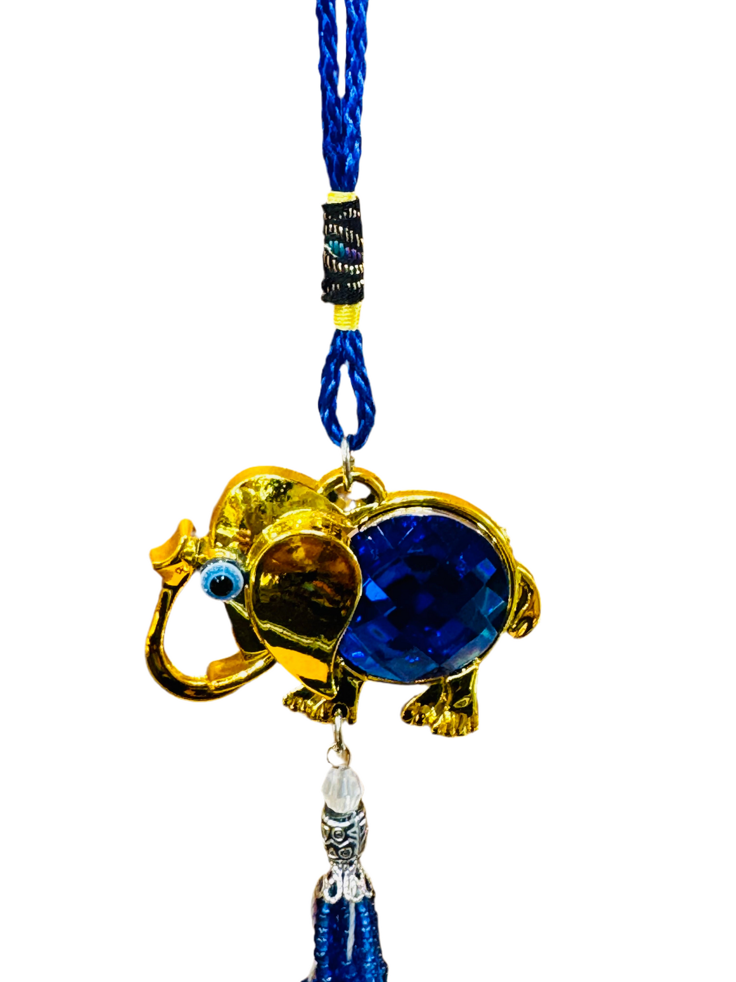 Evil Eye Golden Elephant Hanging Car Ornament