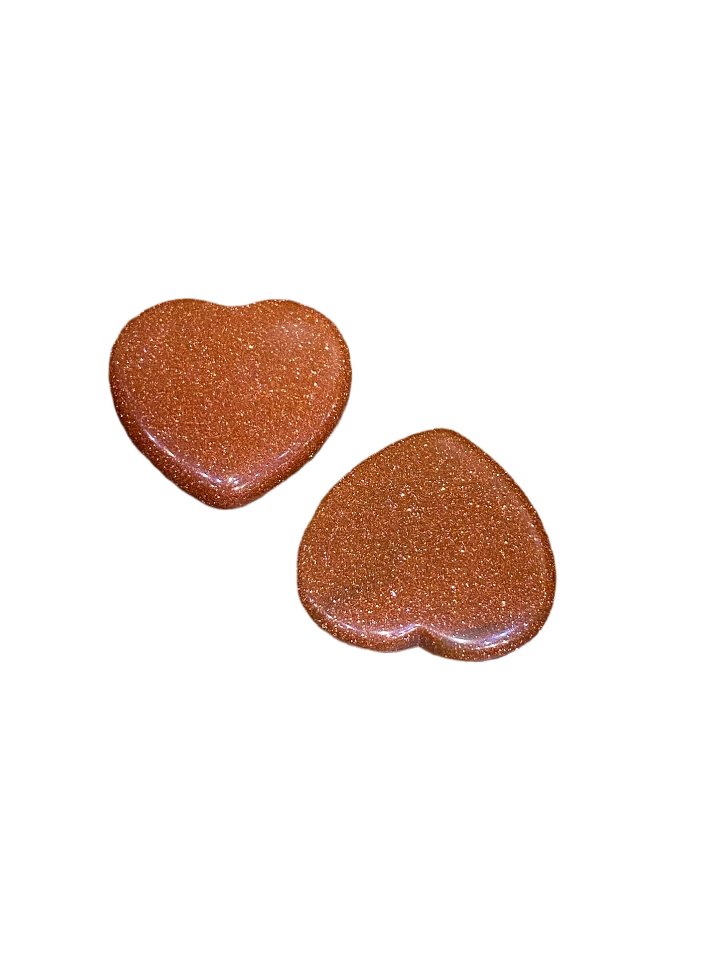 Red Goldstone Heart Flat Tumbled Hand Carved Polished 1 each